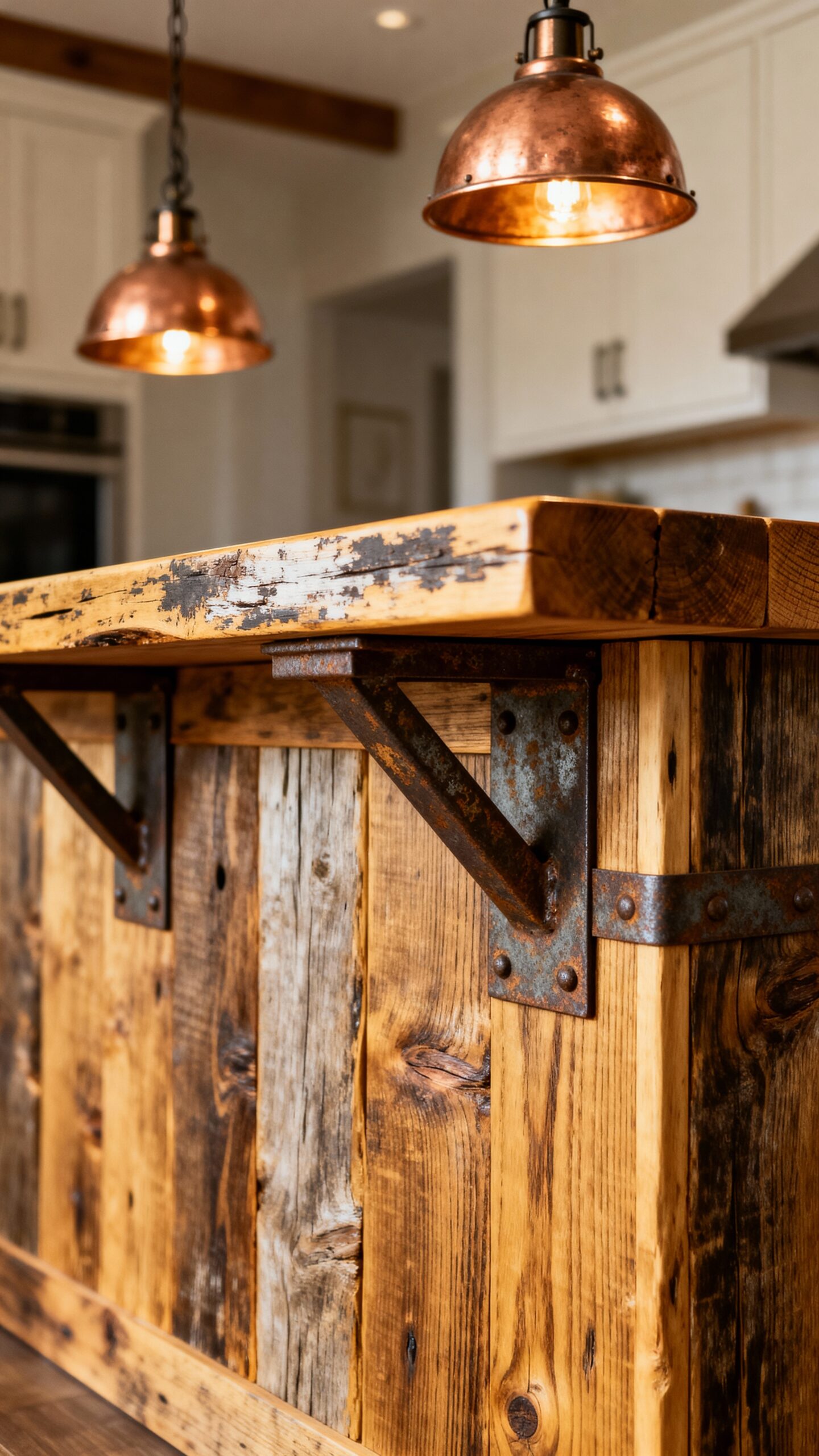 repurposed custom farmhouse style kitchen island