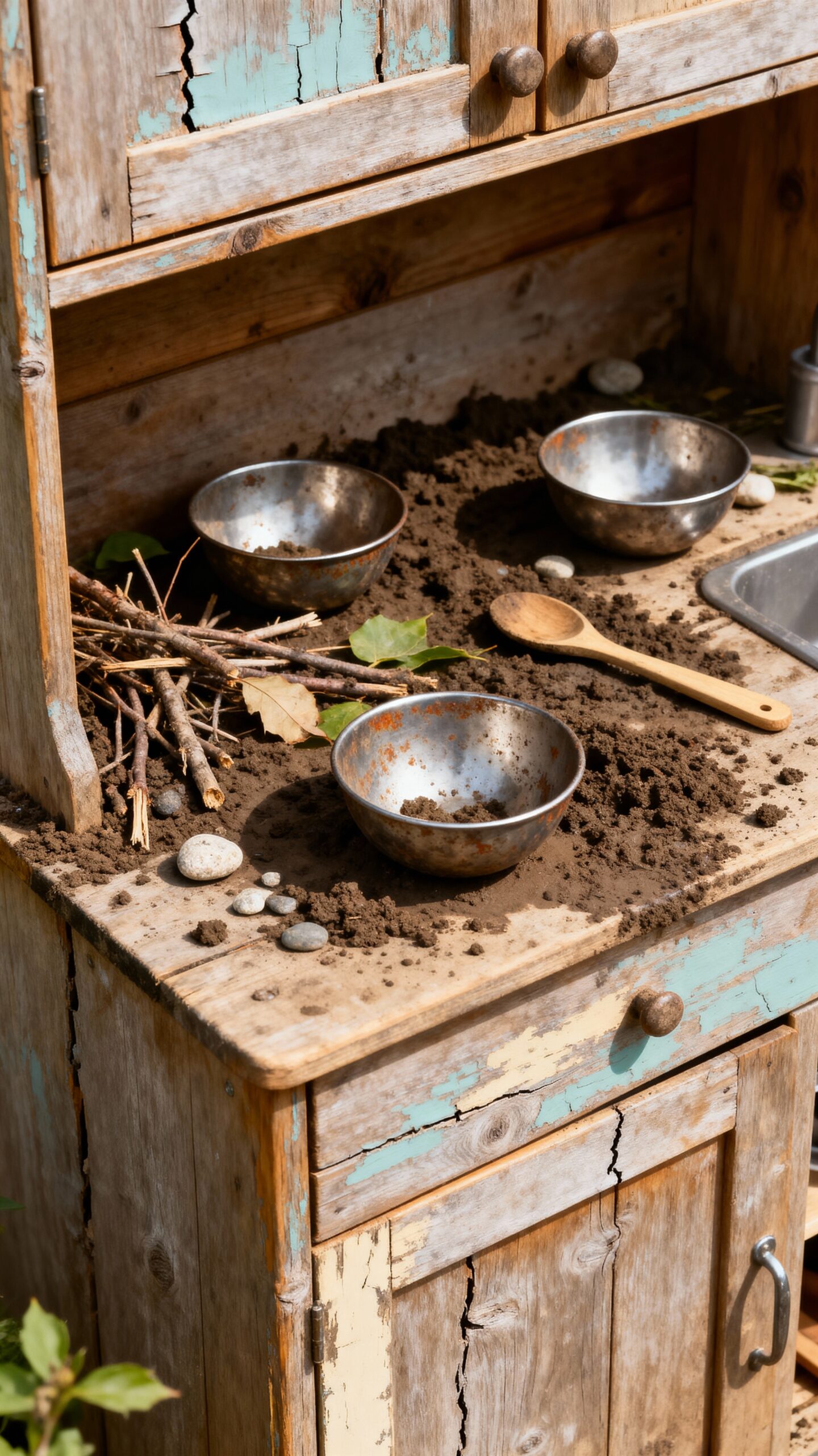 repurposed durable versatile weatherproof mud kitchen