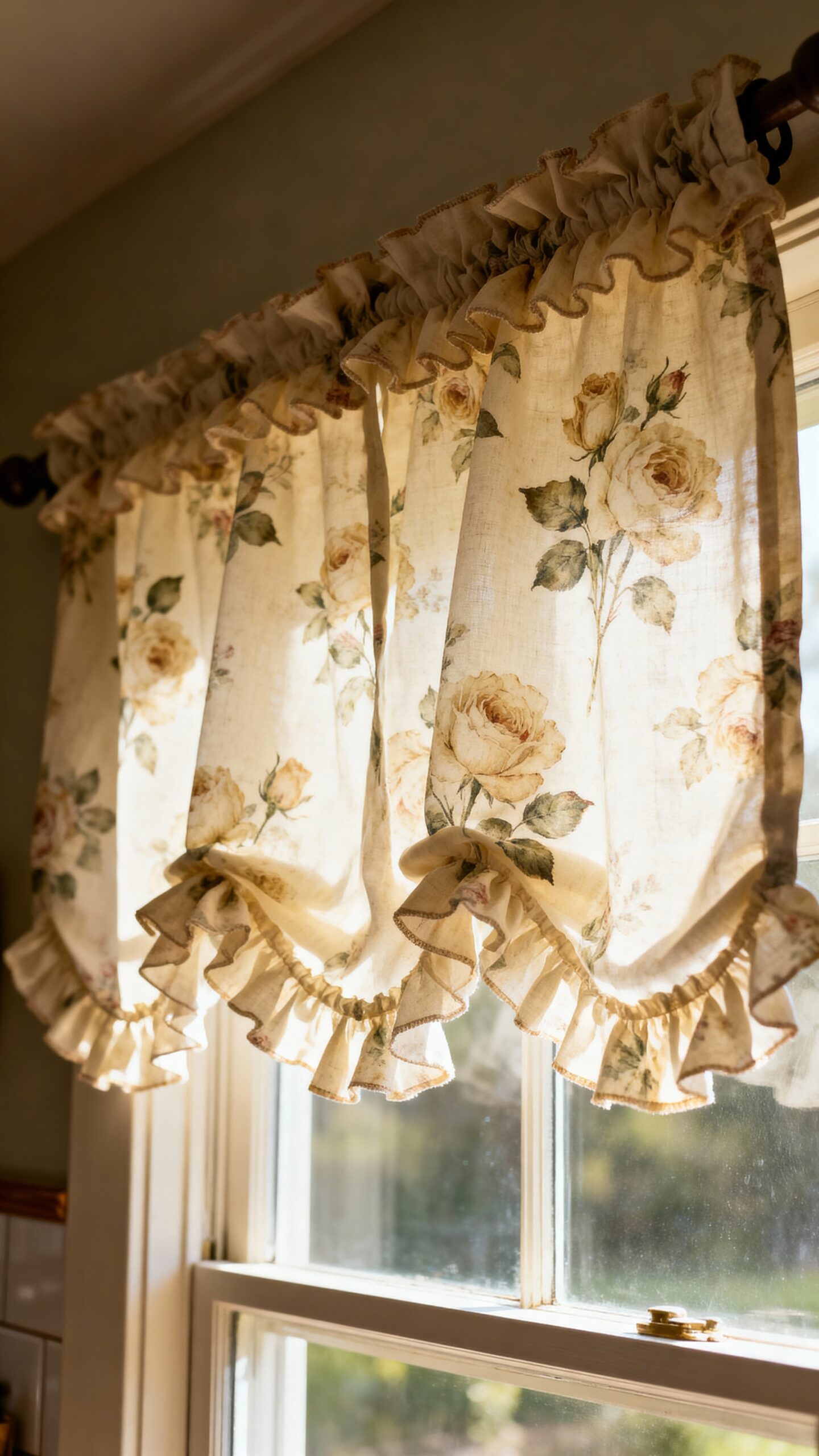 romantic farmhouse vintage floral valances