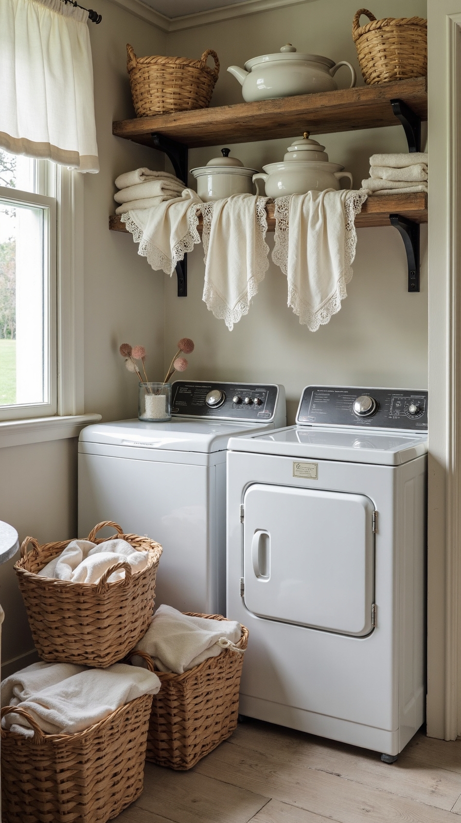 romantic vintage textile display