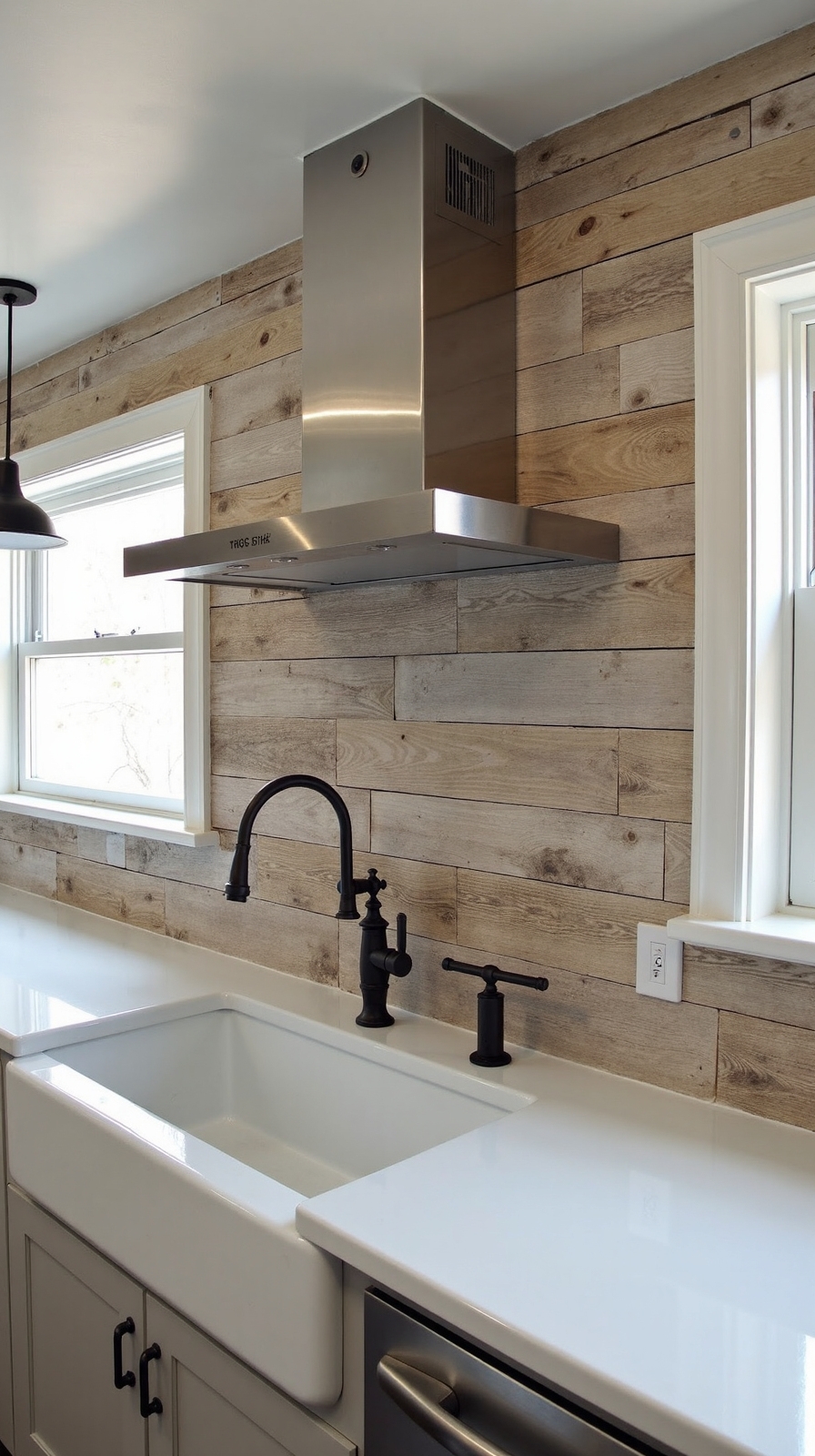 rustic budget friendly backsplash installation
