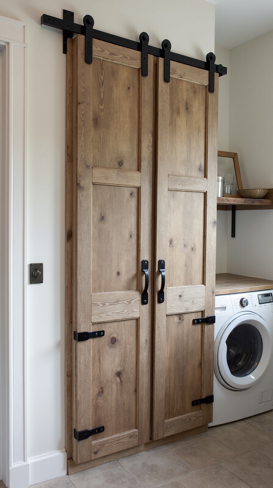 rustic cabinet fronts with barn door