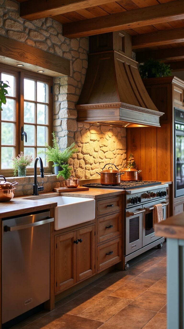 rustic charm cozy kitchen backsplash