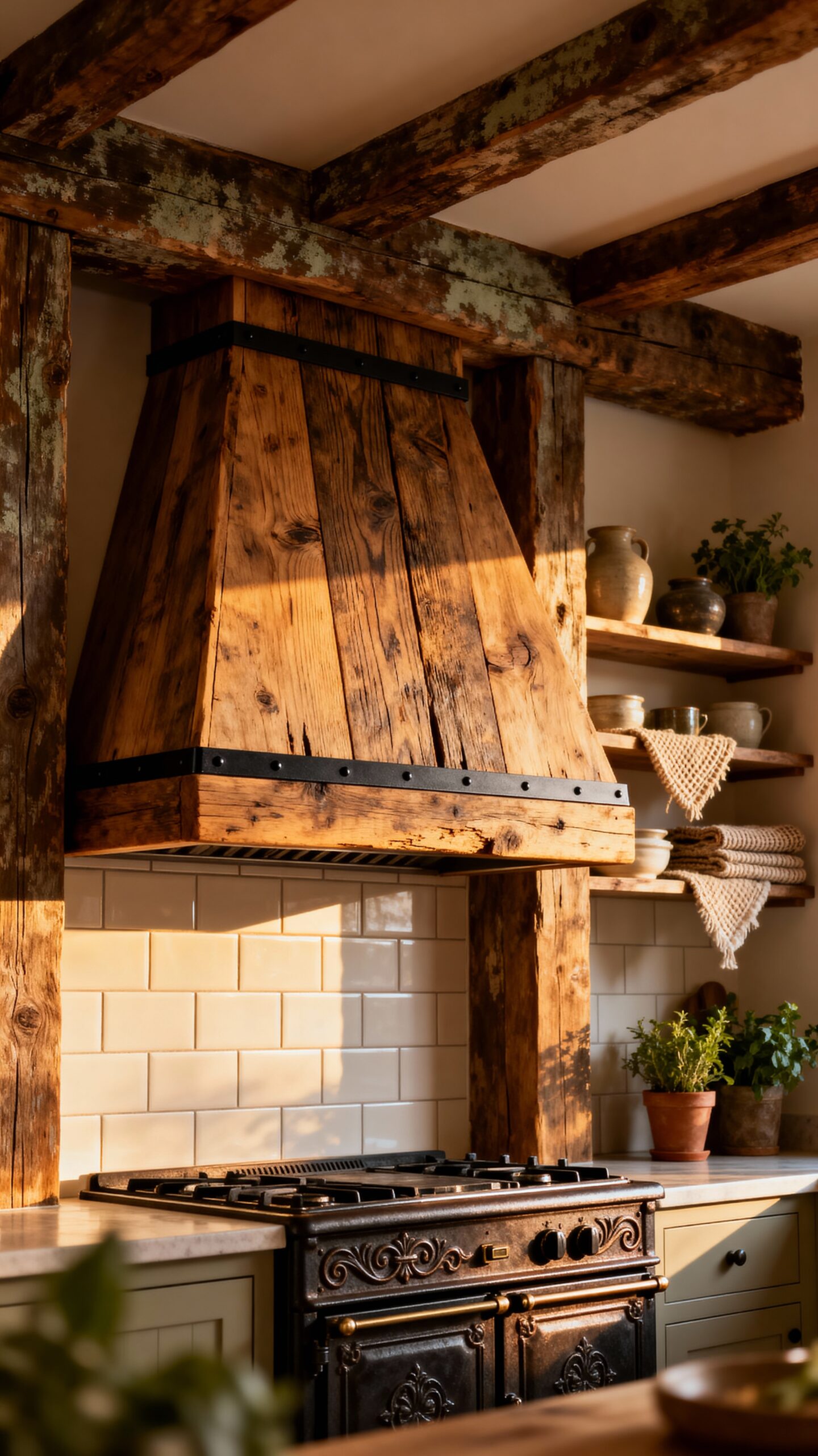 rustic charm natural wood range hoods