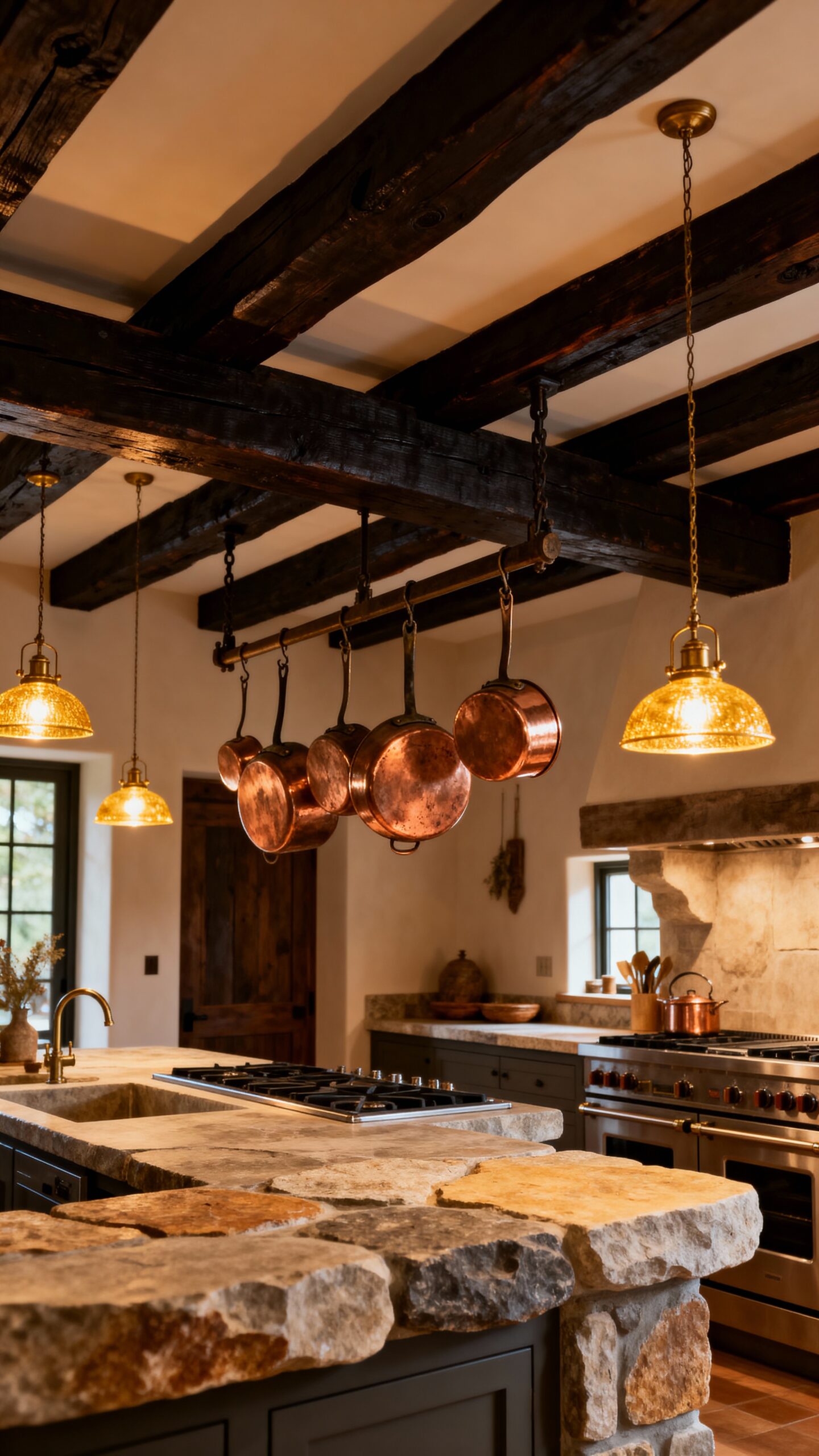rustic charm through exposed beams