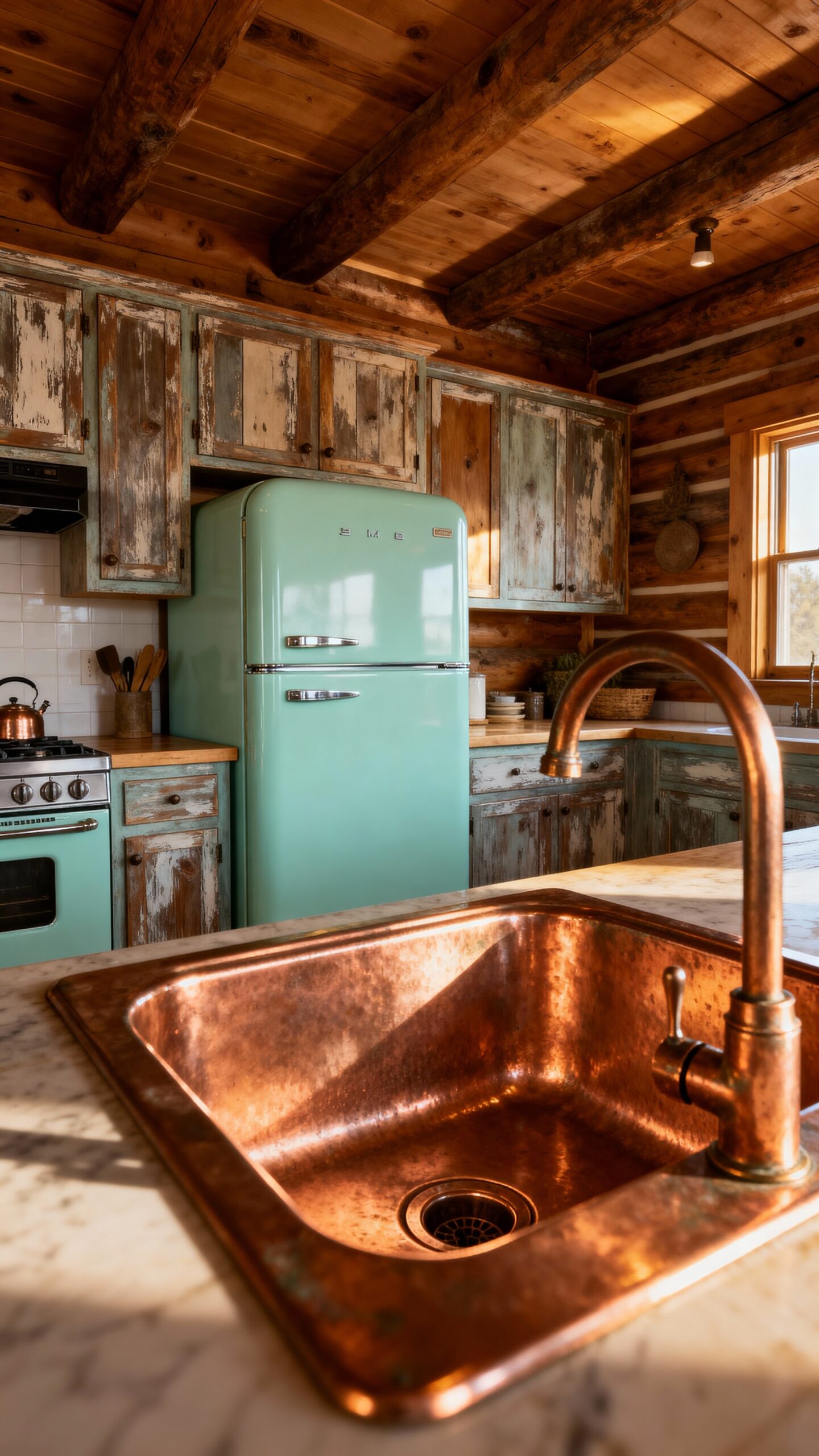 rustic charm with vintage appliances