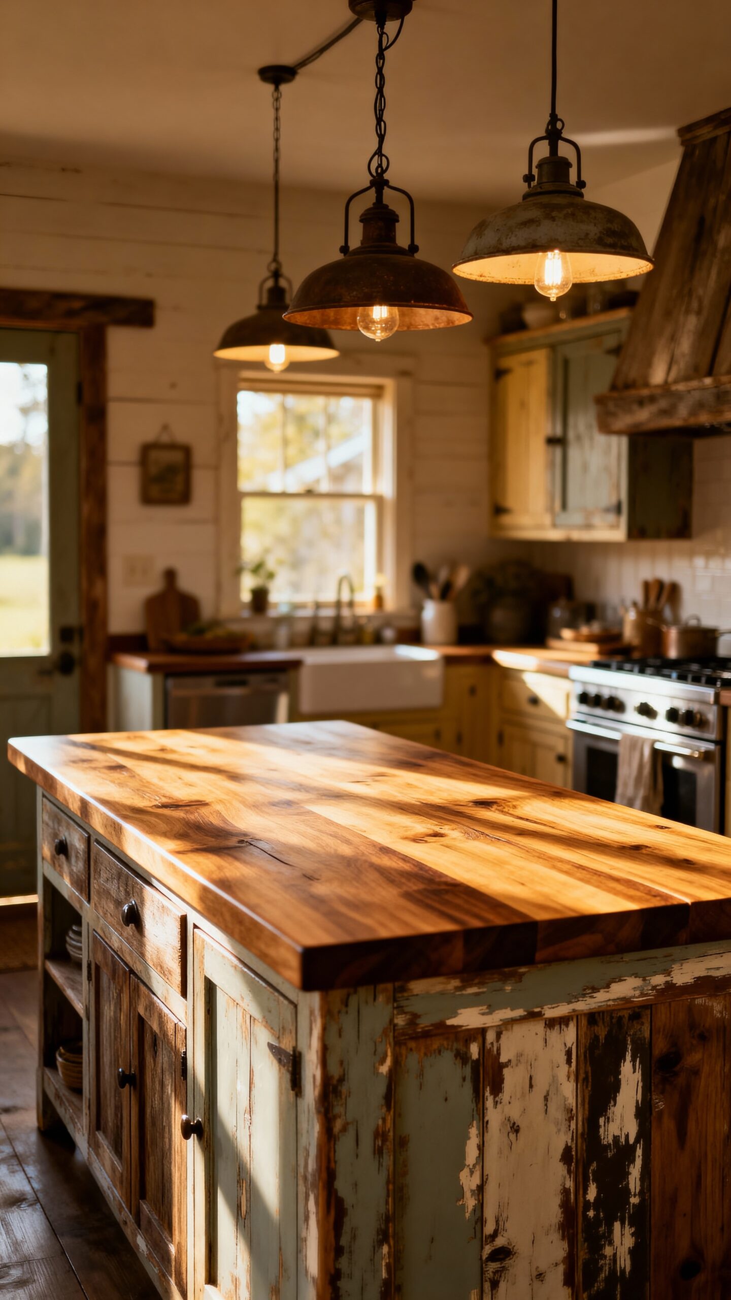 rustic cozy charming kitchen island centerpiece