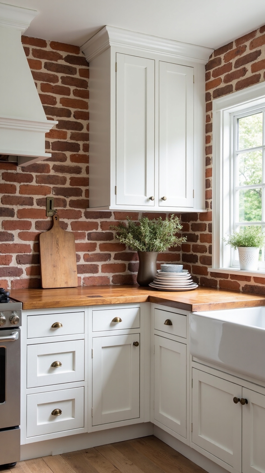 rustic farmhouse brick veneer charm