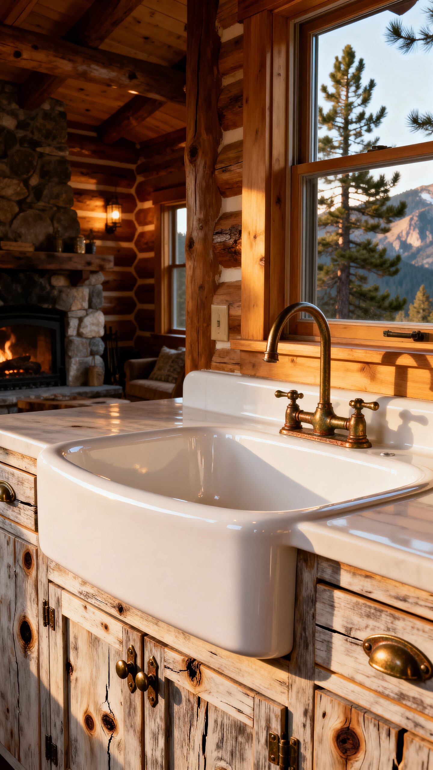 rustic farmhouse cabin kitchen design