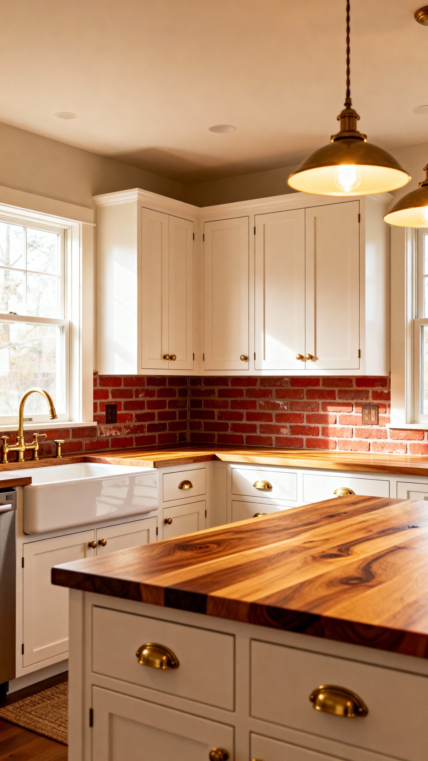 rustic farmhouse charm with brick veneer