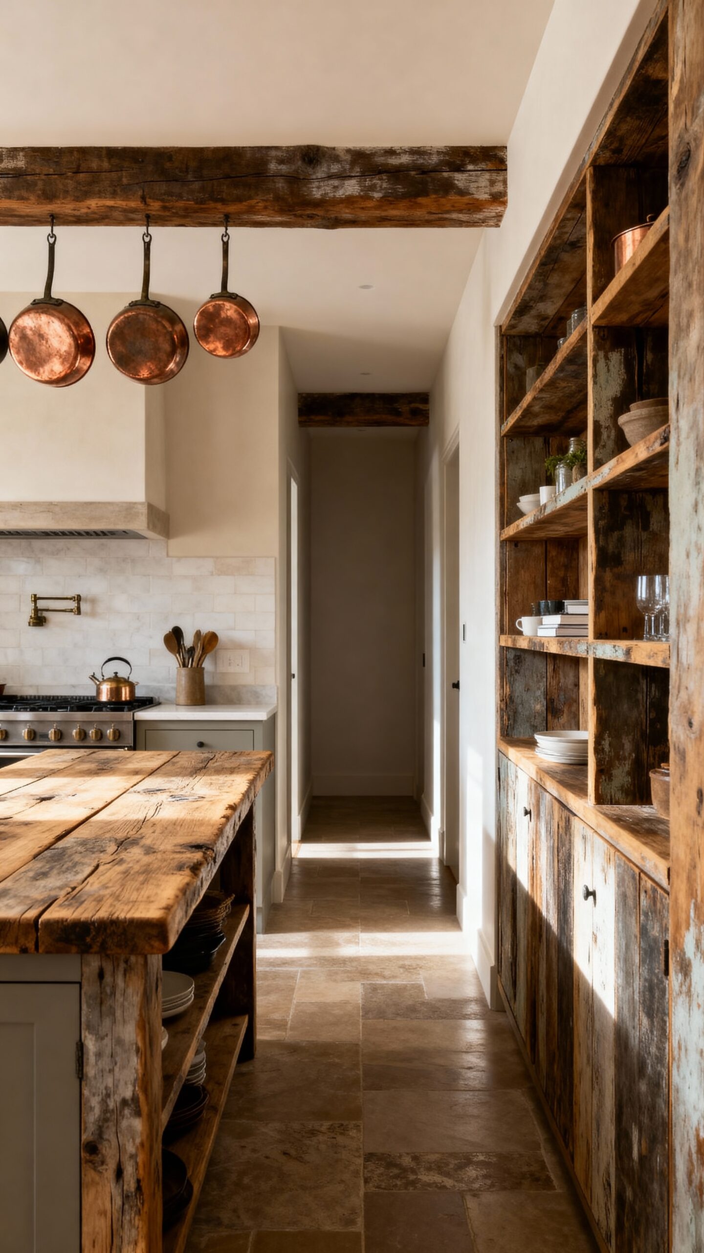 rustic farmhouse functional inviting kitchen island