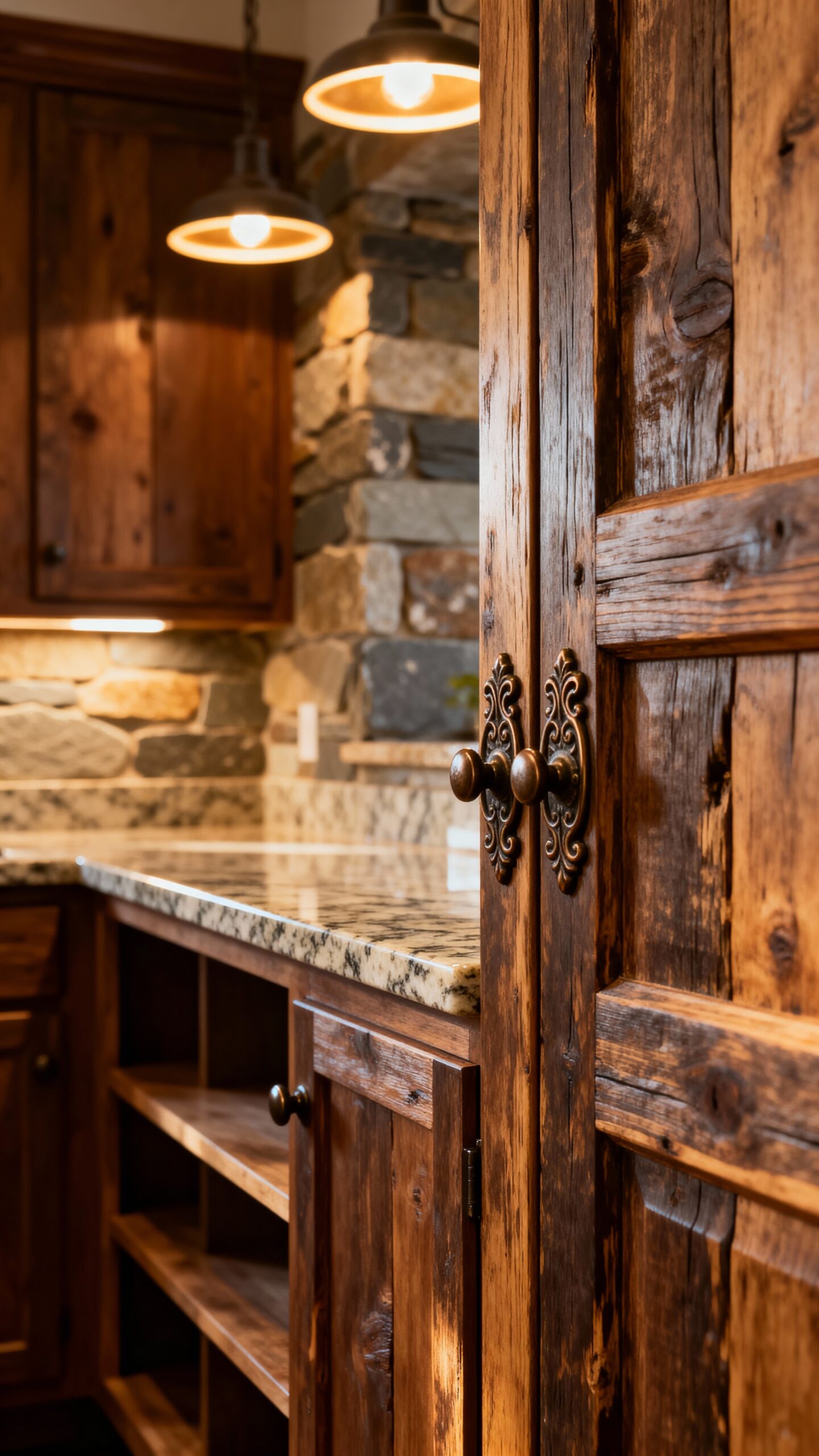 rustic farmhouse kitchen with natural accents
