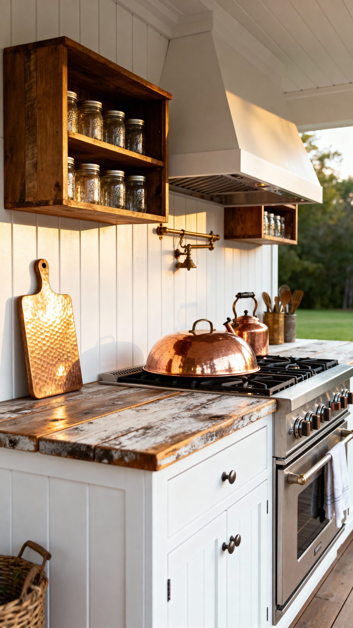 rustic farmhouse outdoor kitchen island