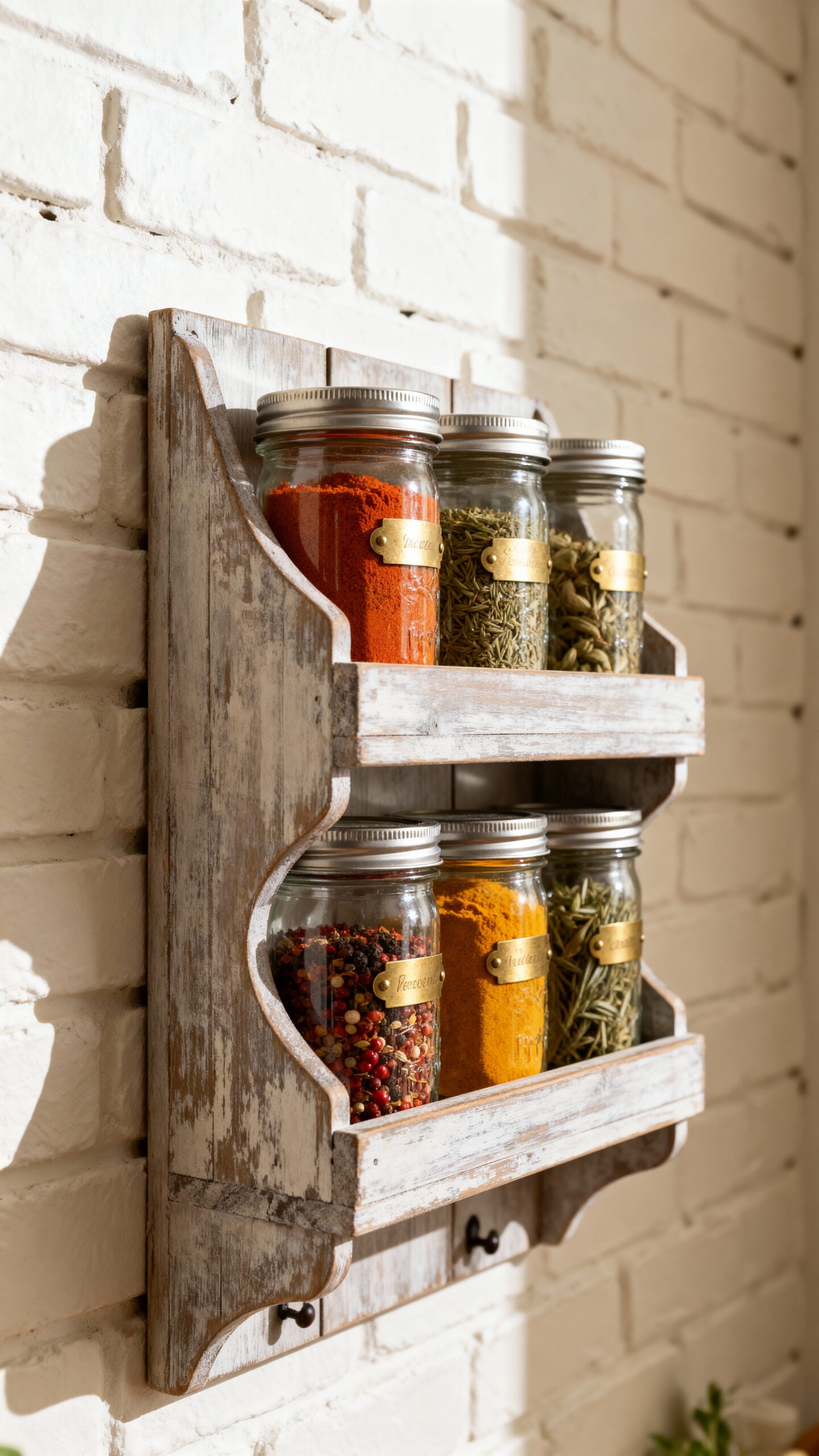 rustic farmhouse spice storage solution
