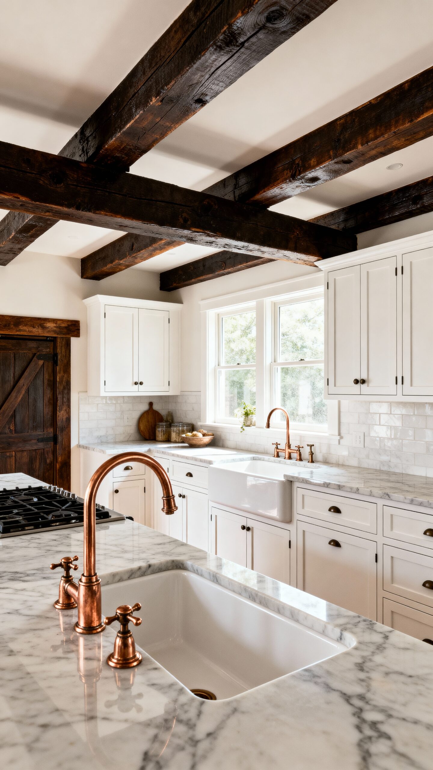 rustic farmhouse wooden beams charming