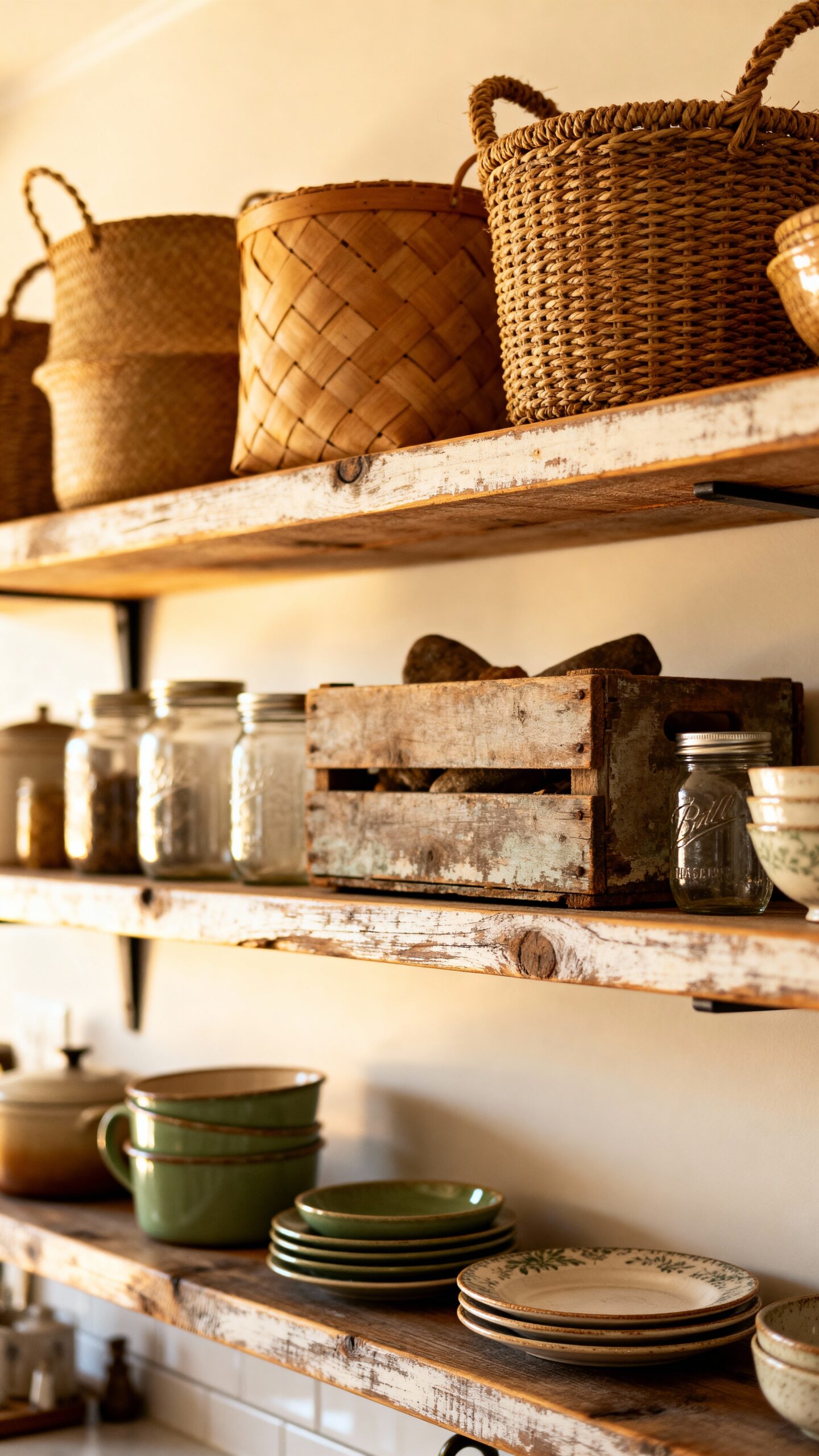 rustic functional charming storage solutions