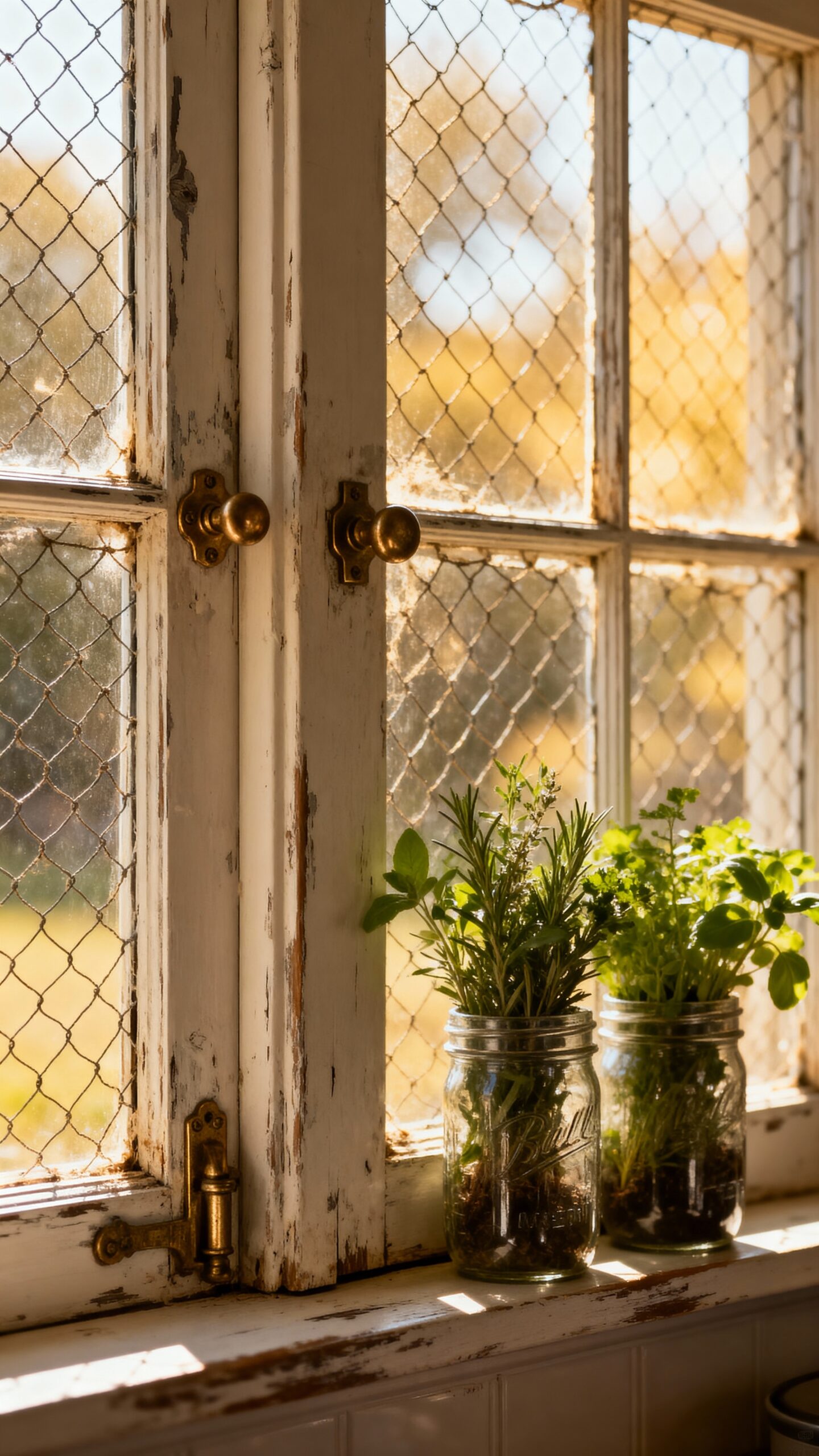 rustic functional farmhouse window screens