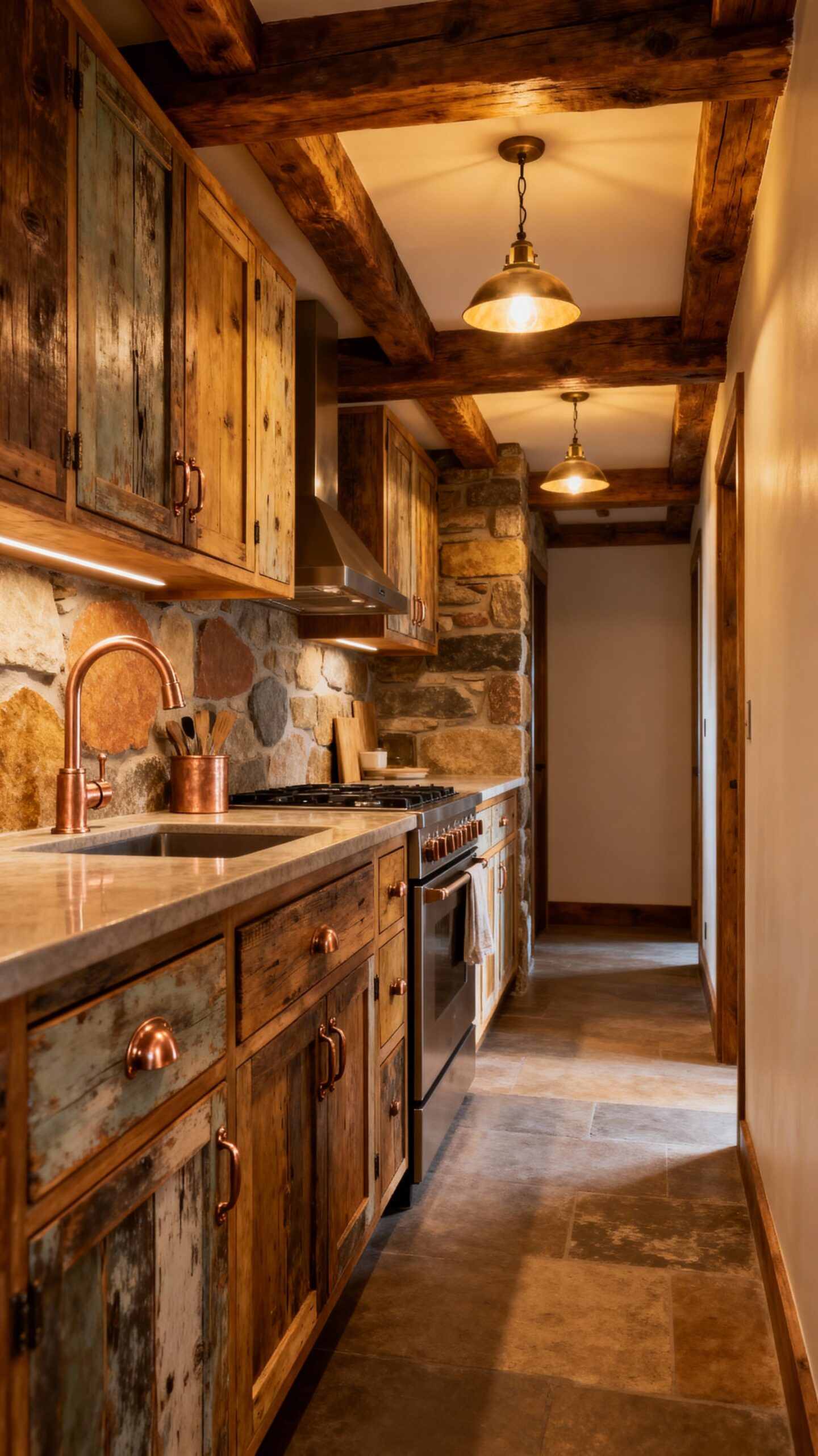 rustic galley kitchen design inspiration