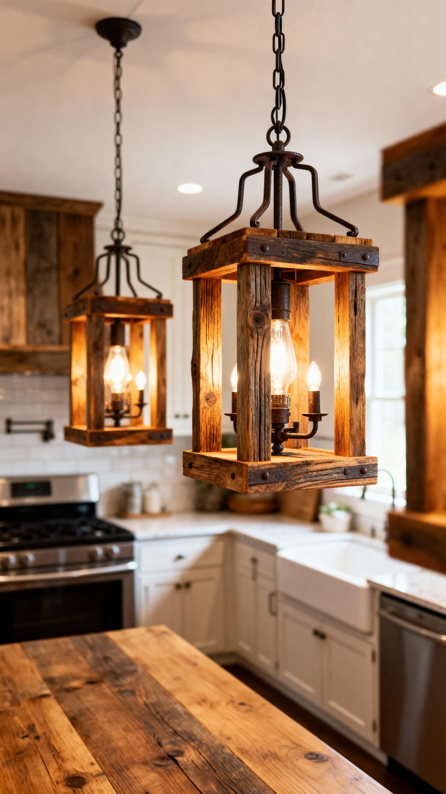 rustic industrial farmhouse illumination