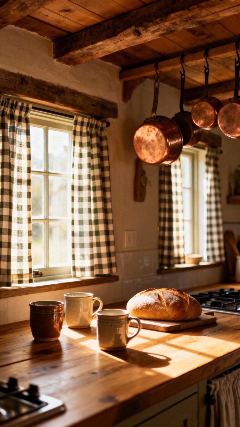 rustic kitchen curtain country look