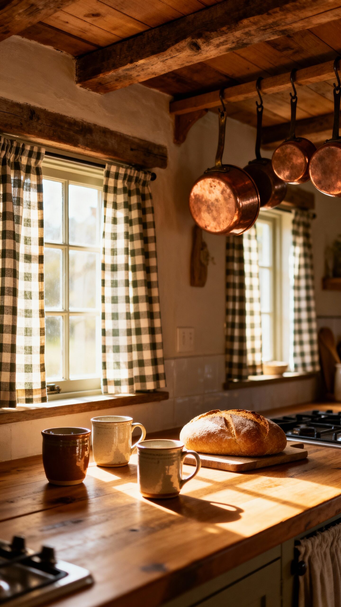 rustic kitchen curtain country look