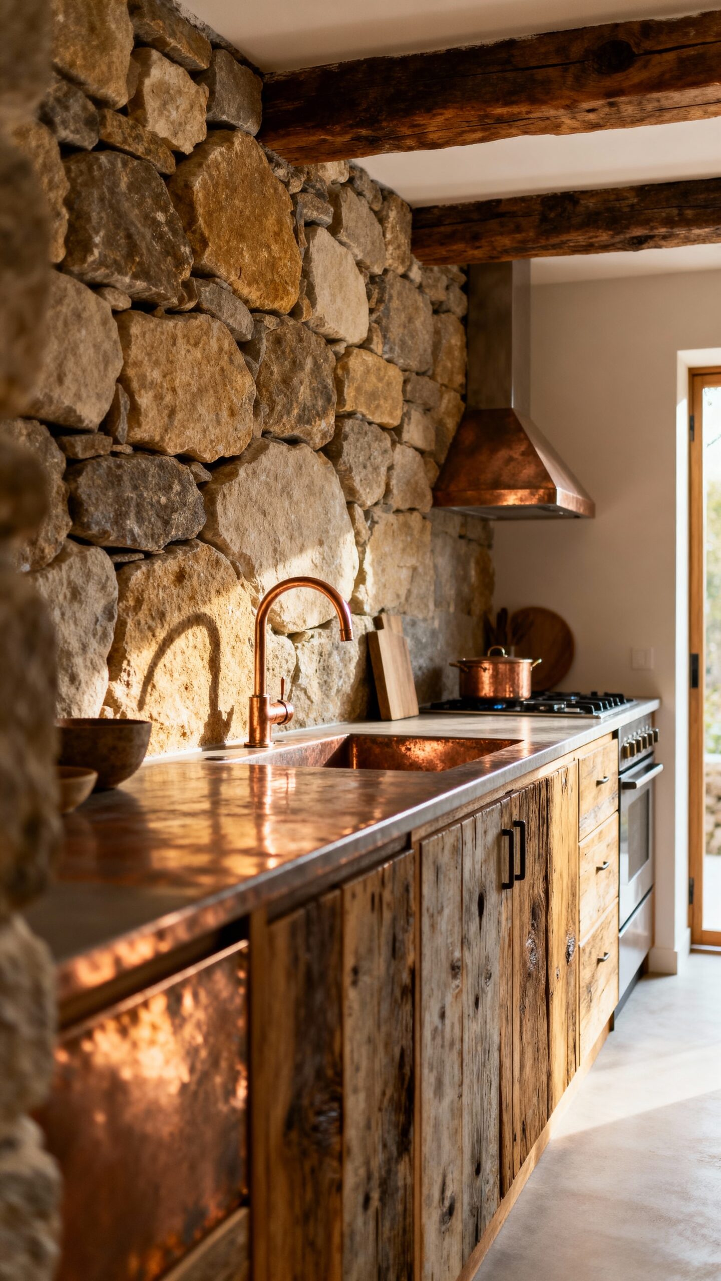 rustic organic textural galley enhancing