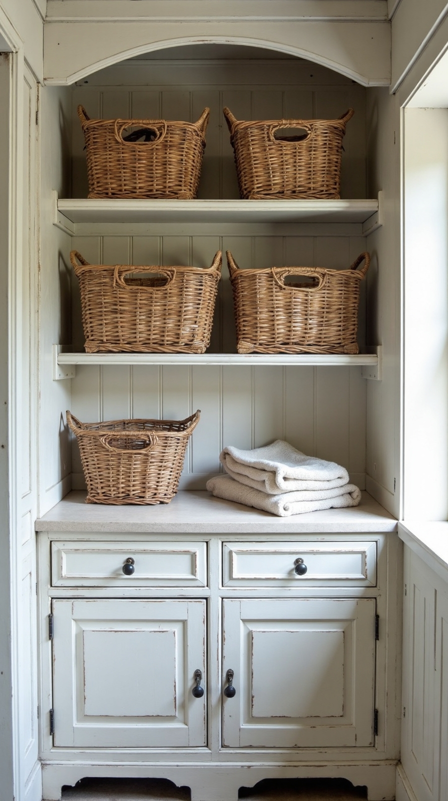rustic organized charming functional laundry storage