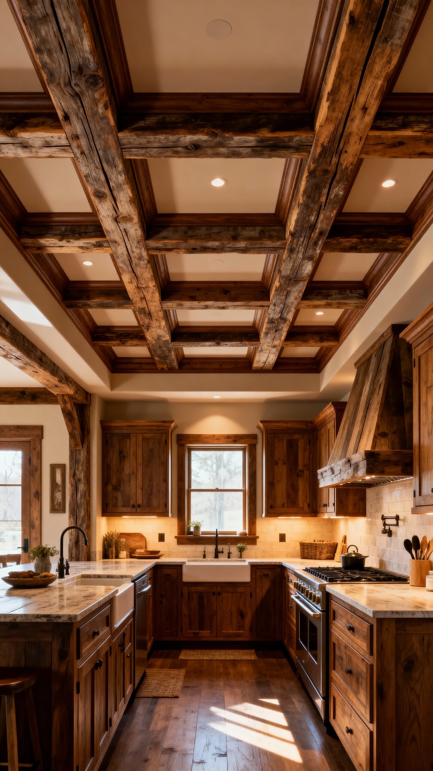 rustic sophisticated kitchen ceiling treatments