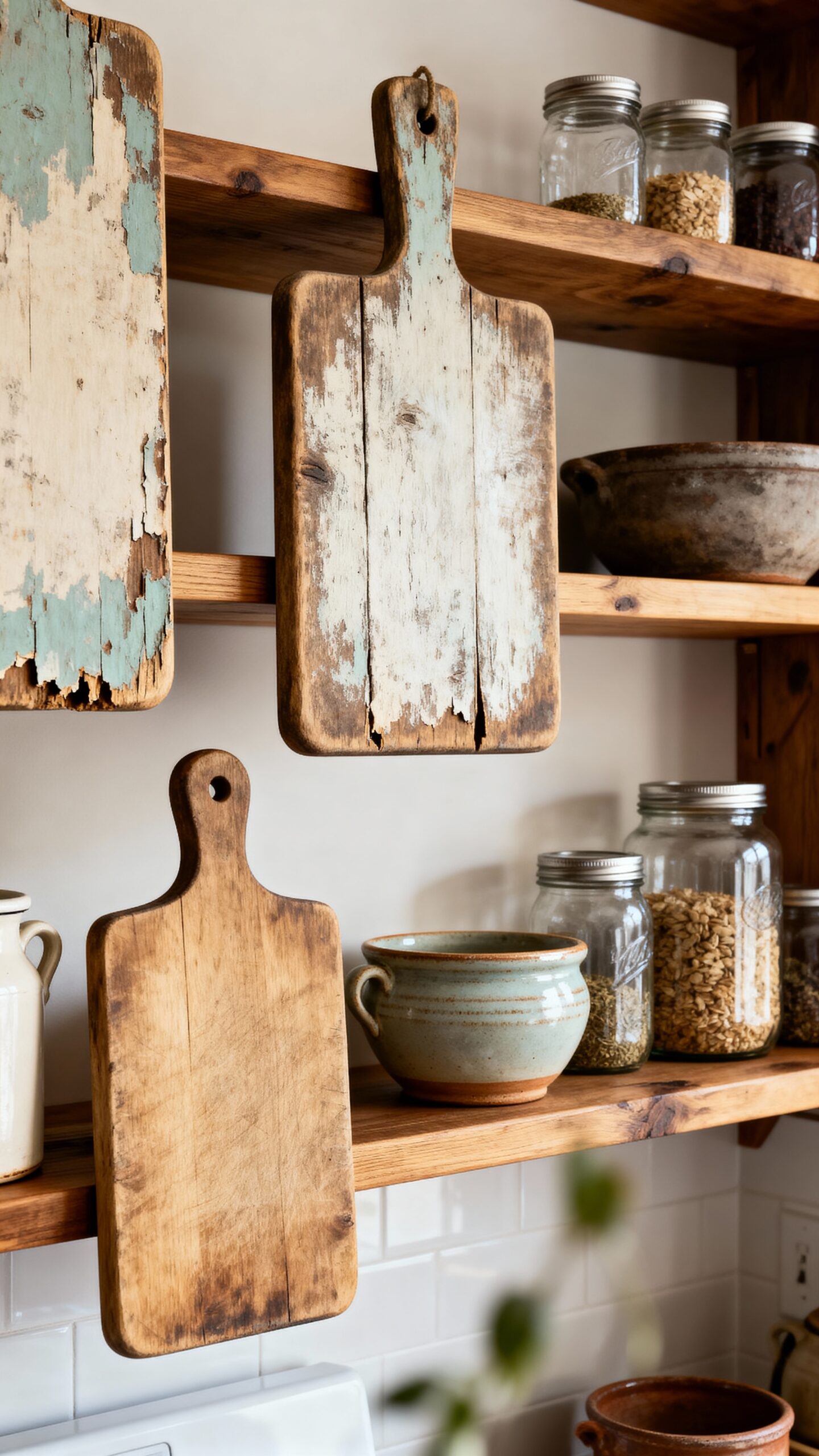 rustic weathered charming kitchen decor