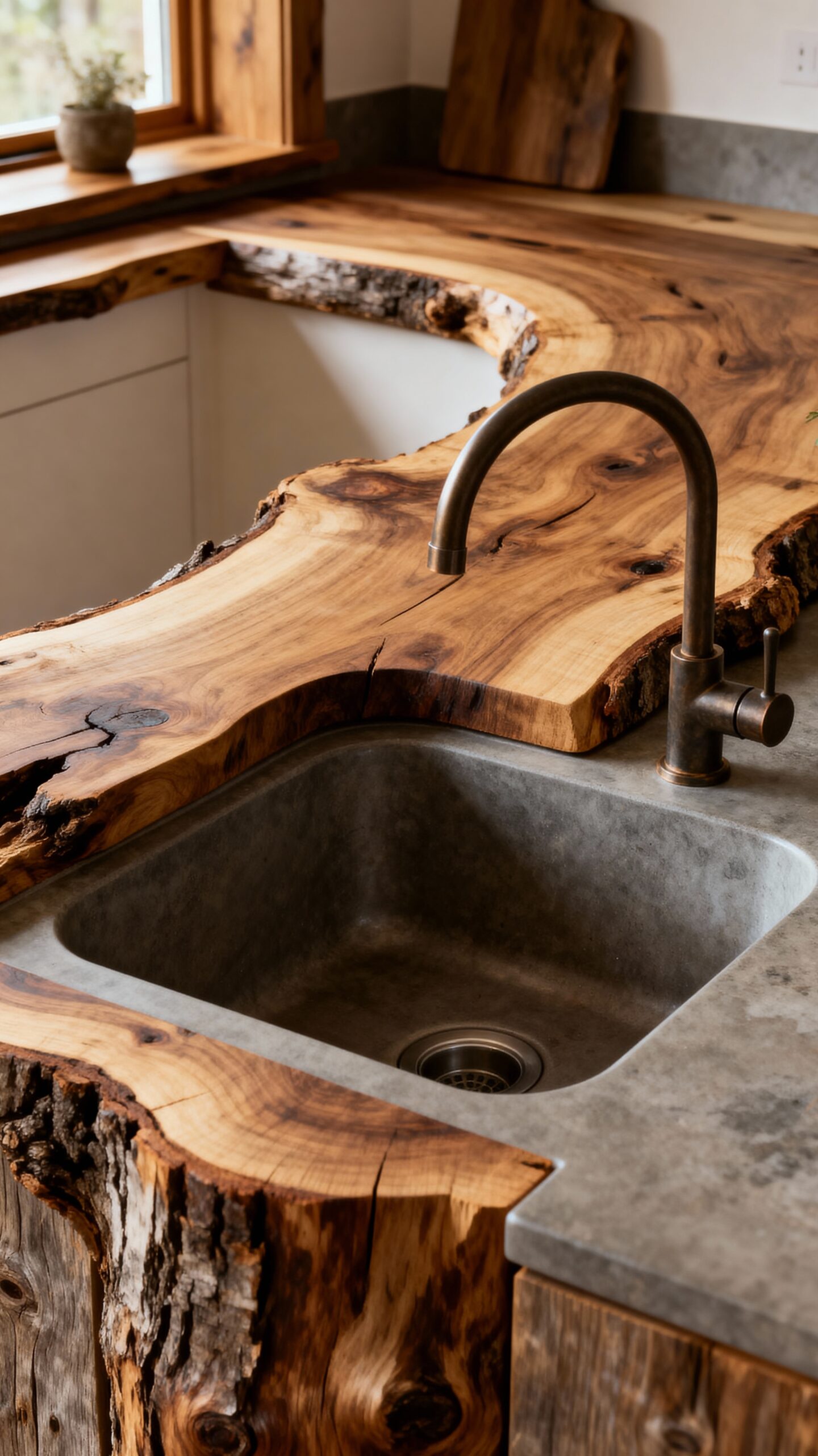 rustic wooden sink surrounds