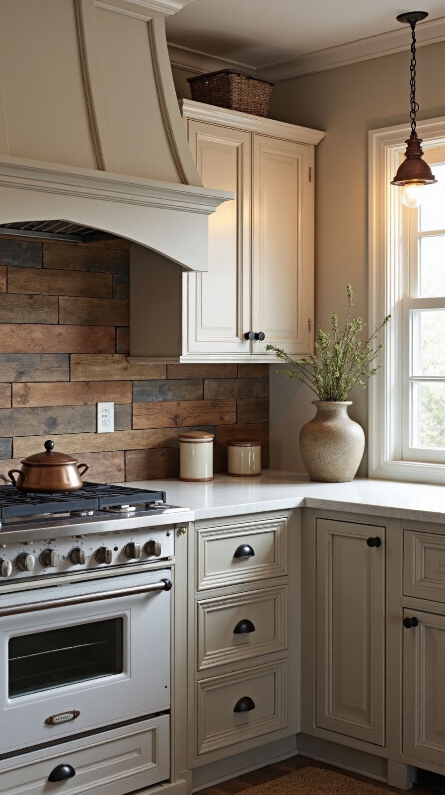 rustic yet refined backsplash design