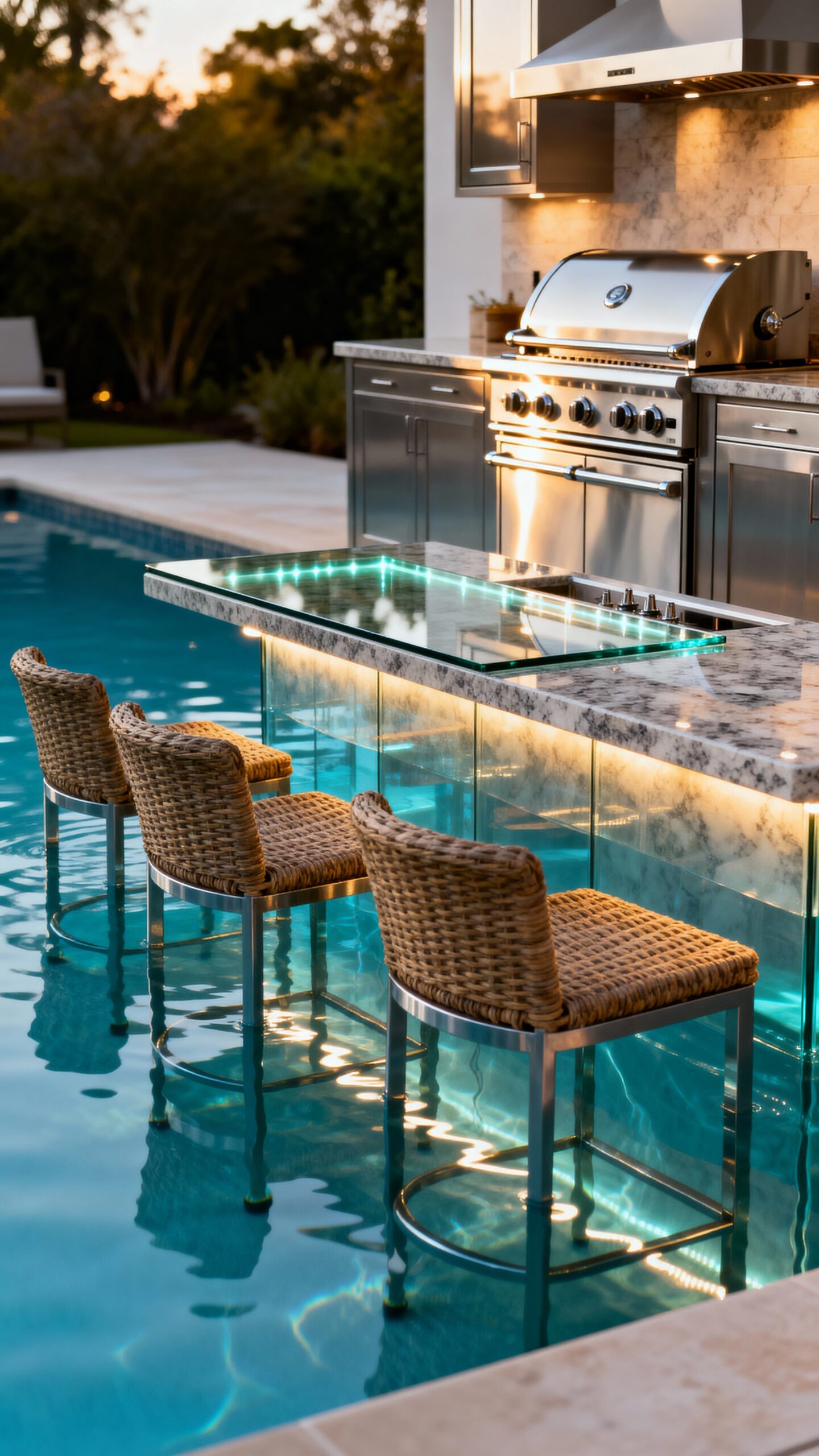 seamless pool kitchen entertainment integration