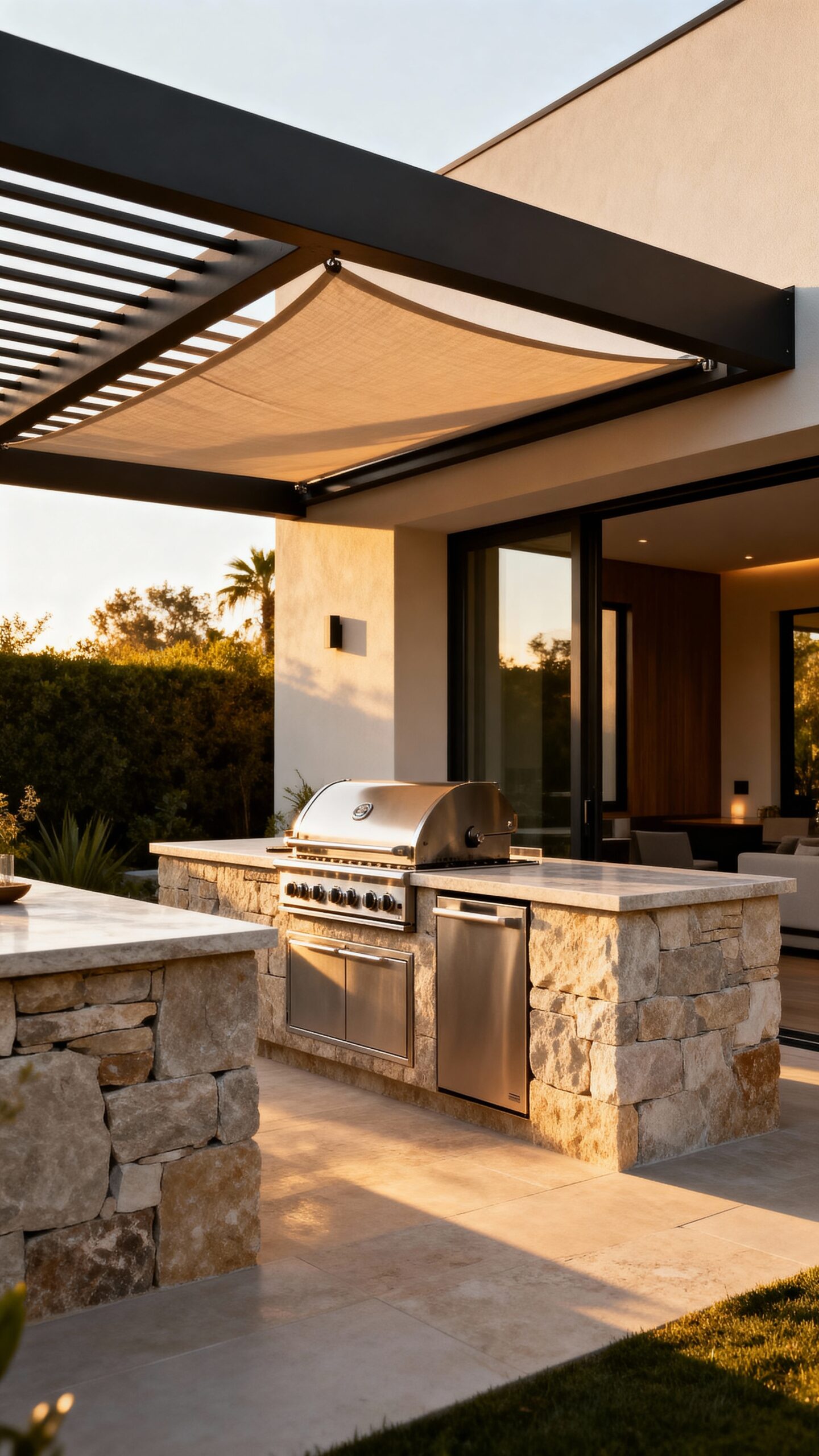 seamless roofline integration outdoor living space