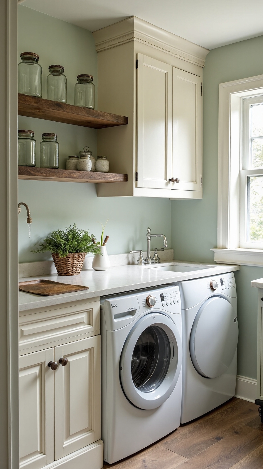 serene sophisticated french country laundry room