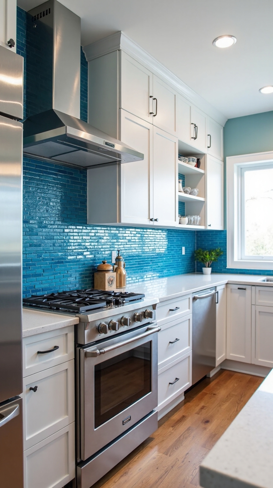shimmering cerulean glass mosaic sanctuary