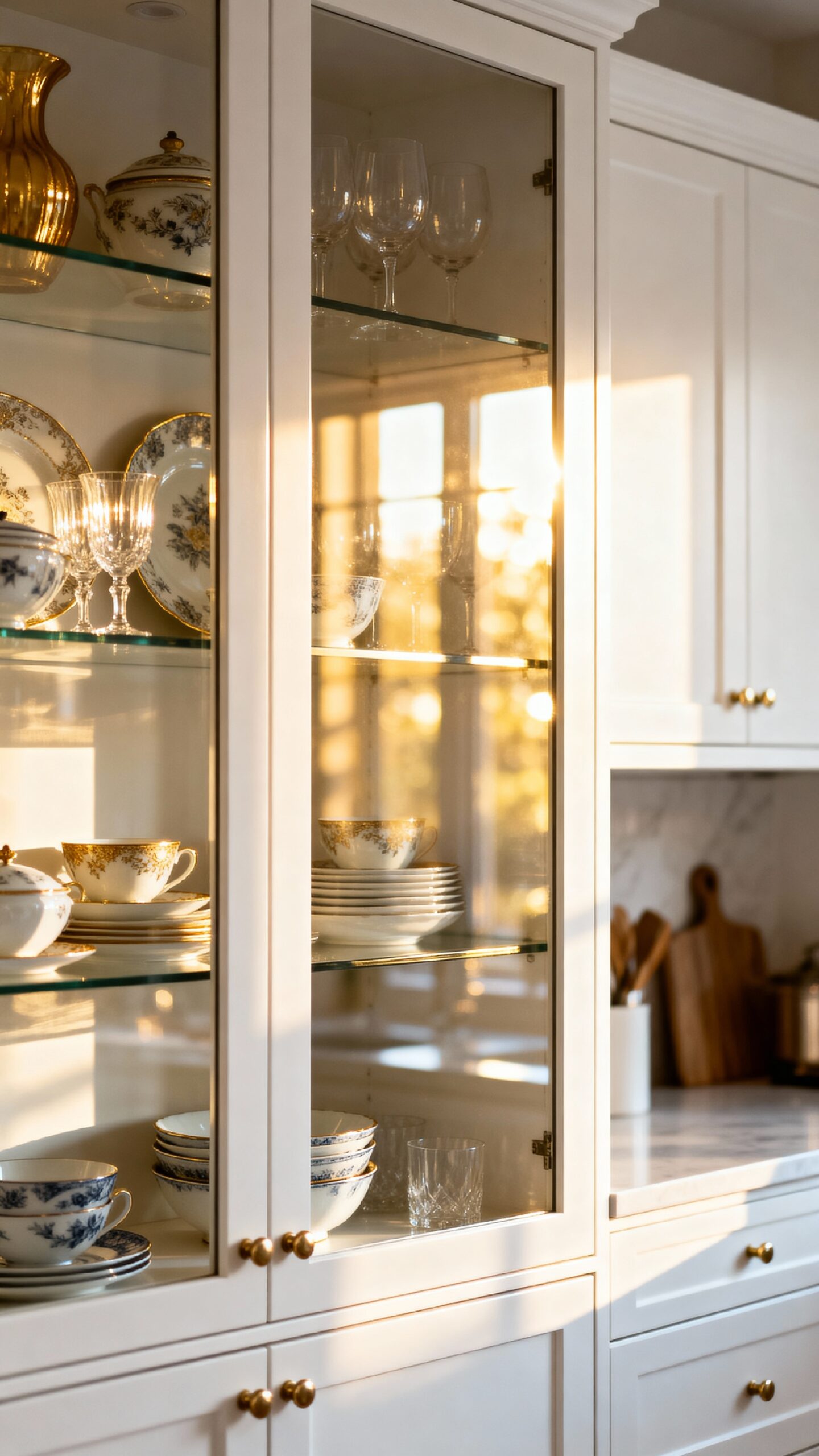 showcasing elegant kitchenware storage displays