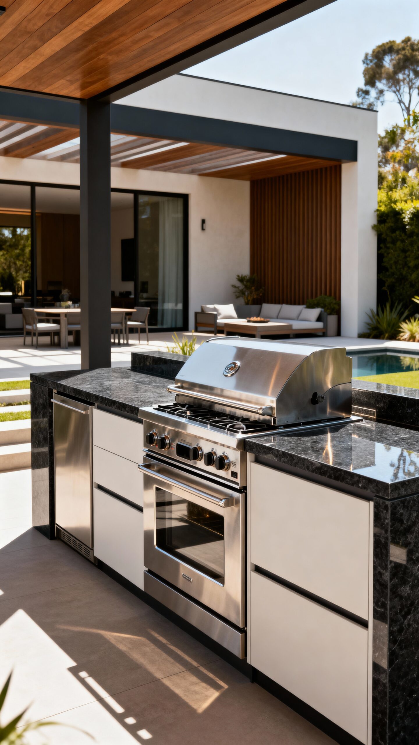 sleek durable efficient outdoor kitchen design