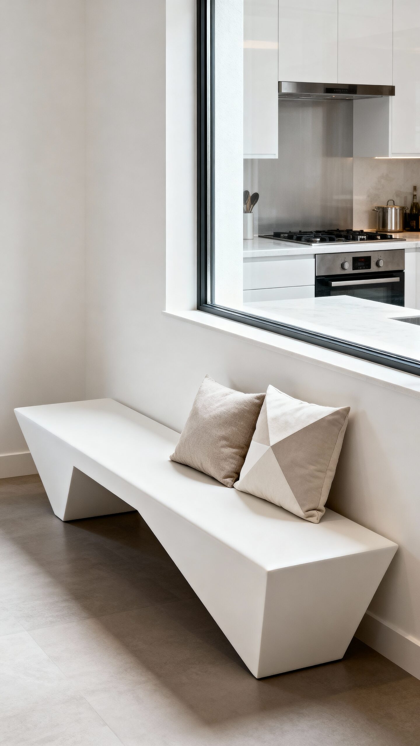 sleek minimalist floating wall bench