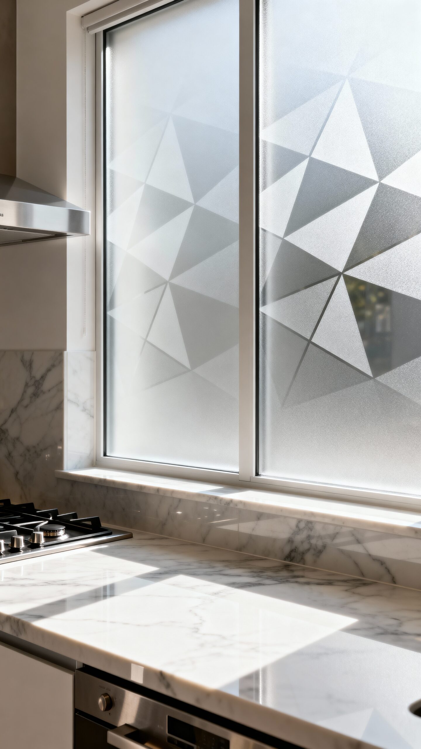 sleek translucent contemporary privacy window film