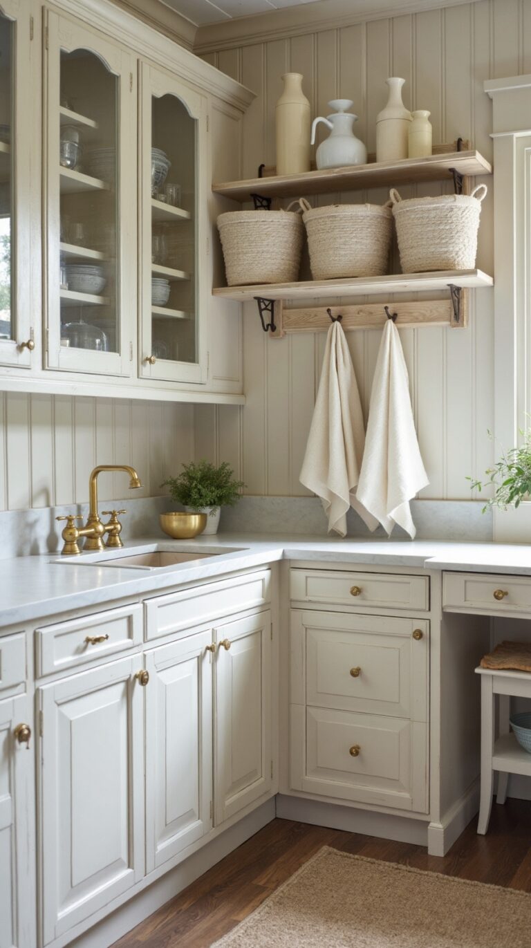 soft vintage french laundry room