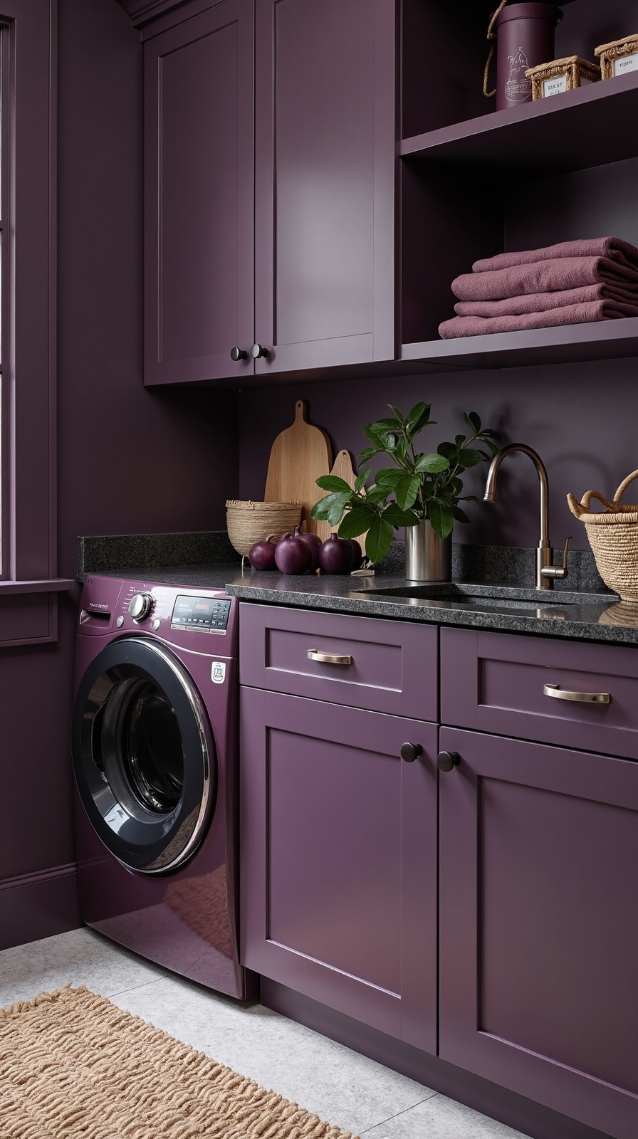 sophisticated bold luxurious dramatic laundry retreat