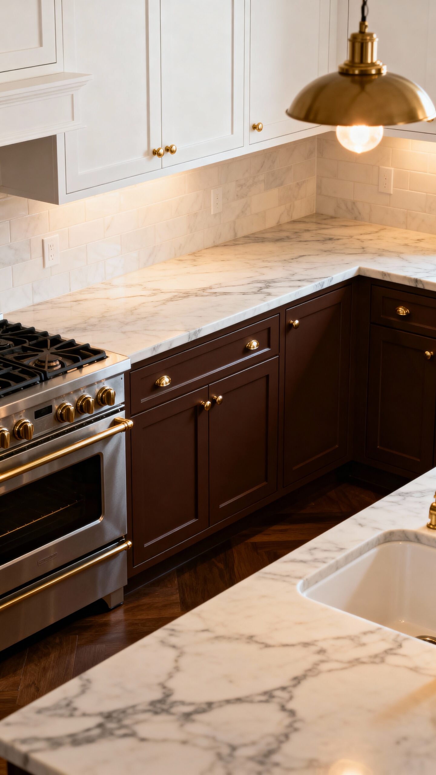 sophisticated contrasting cabinet design