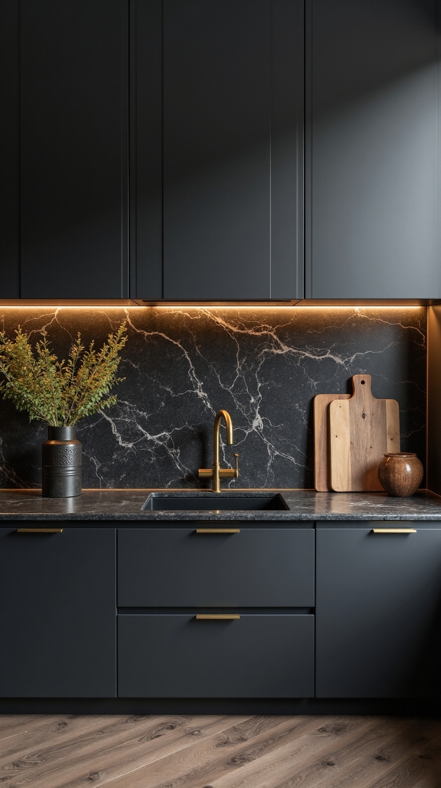 sophisticated durable elegant textural dark granite