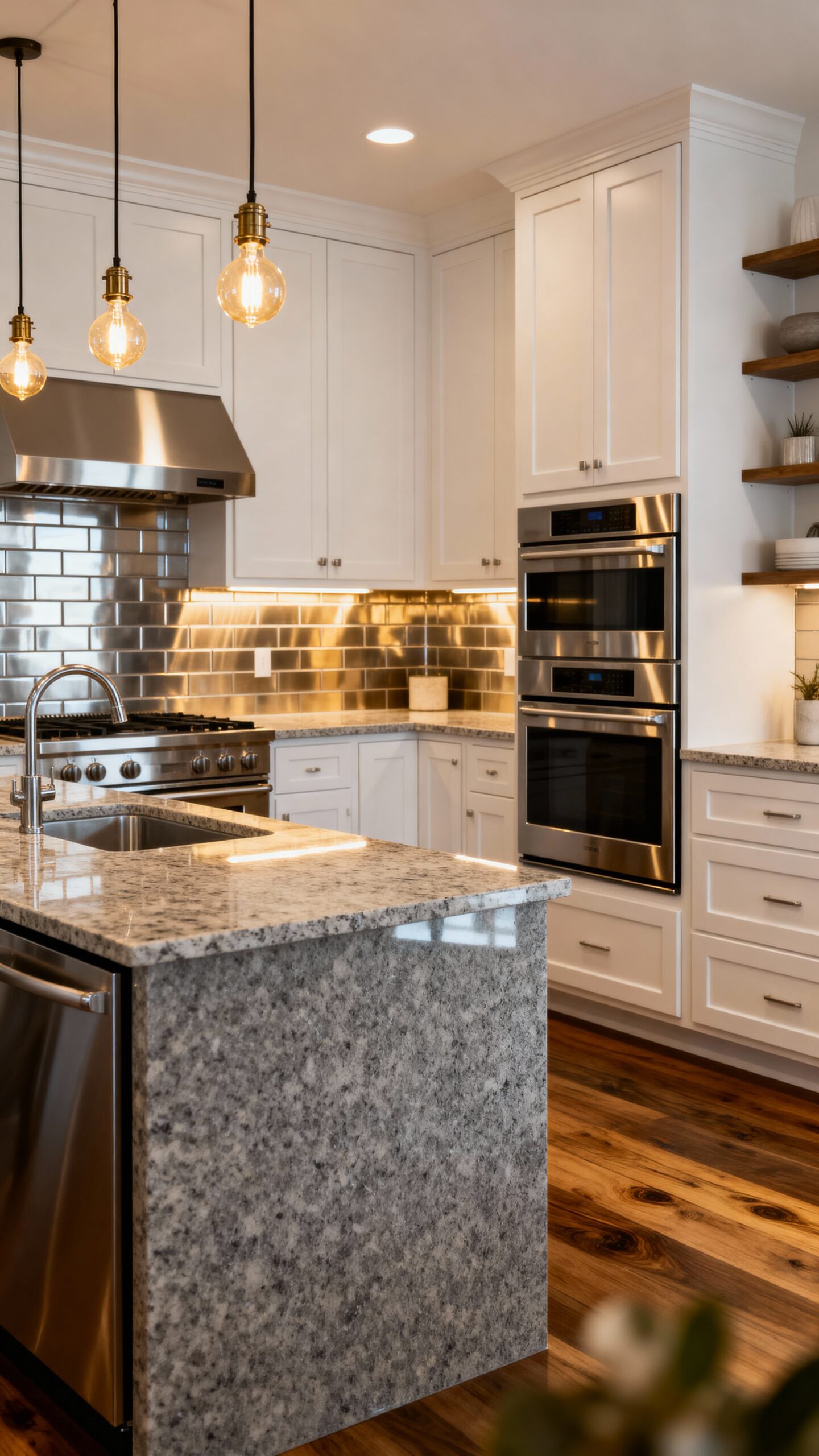 sophisticated durable reflective timeless backsplash