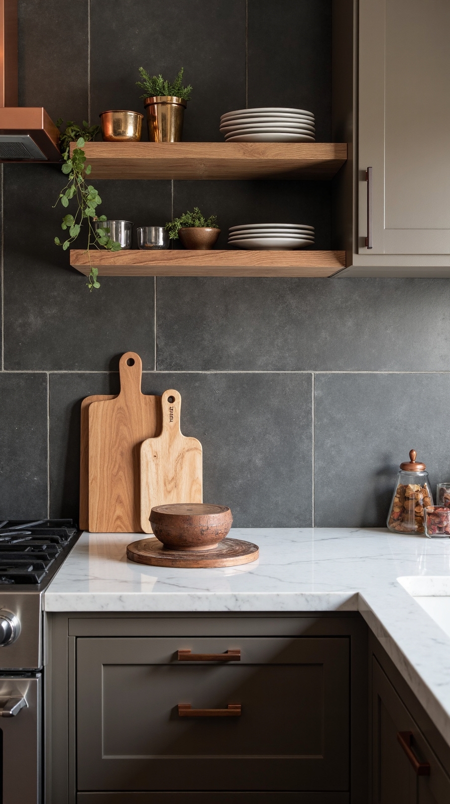 sophisticated earthy tones rustic textured slate