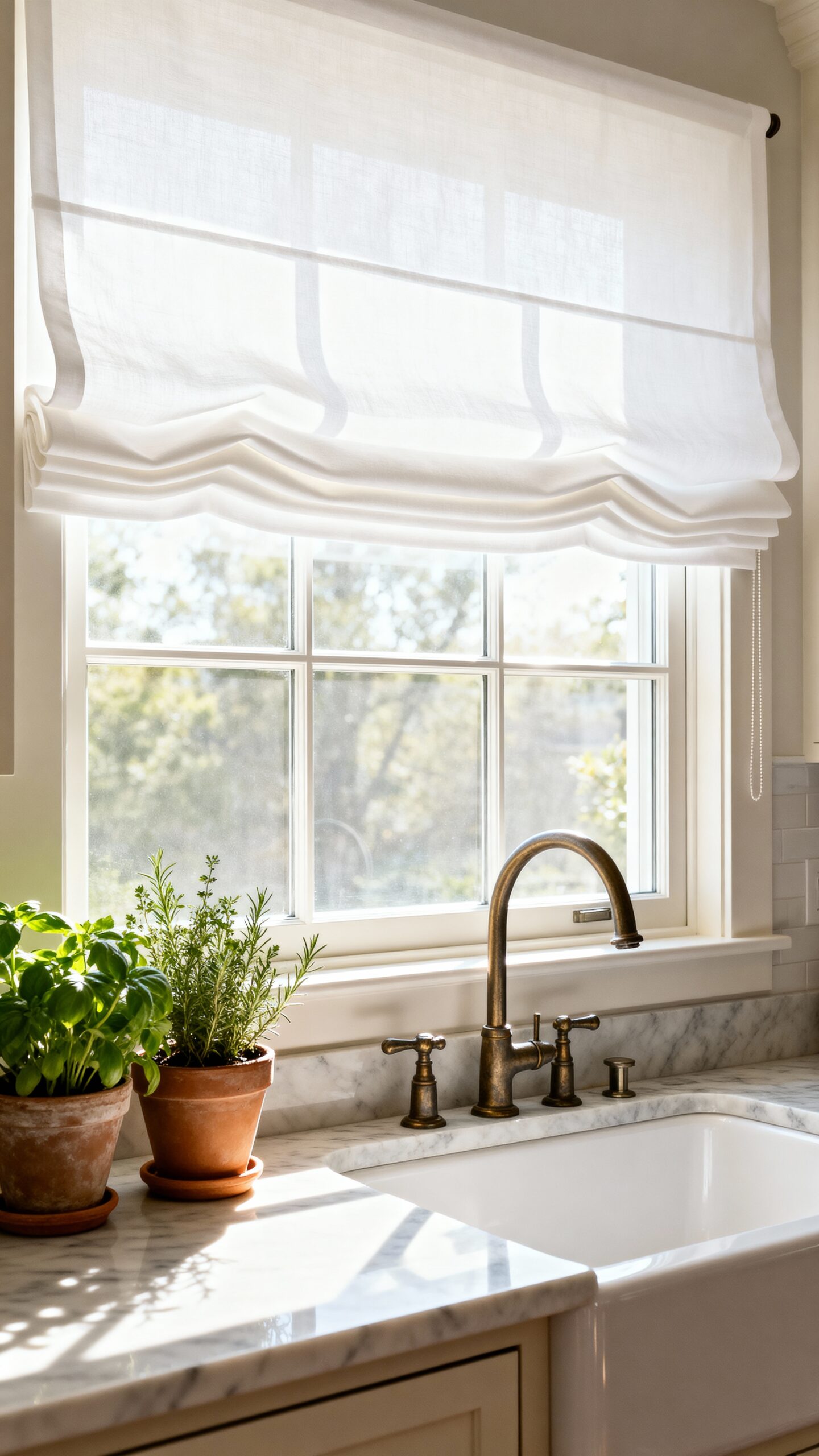 sophisticated elegant kitchen window treatments