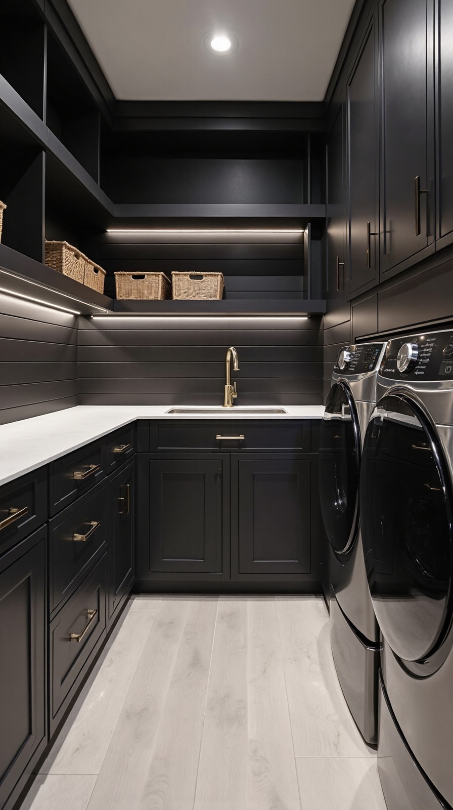 sophisticated farmhouse with metallic accents