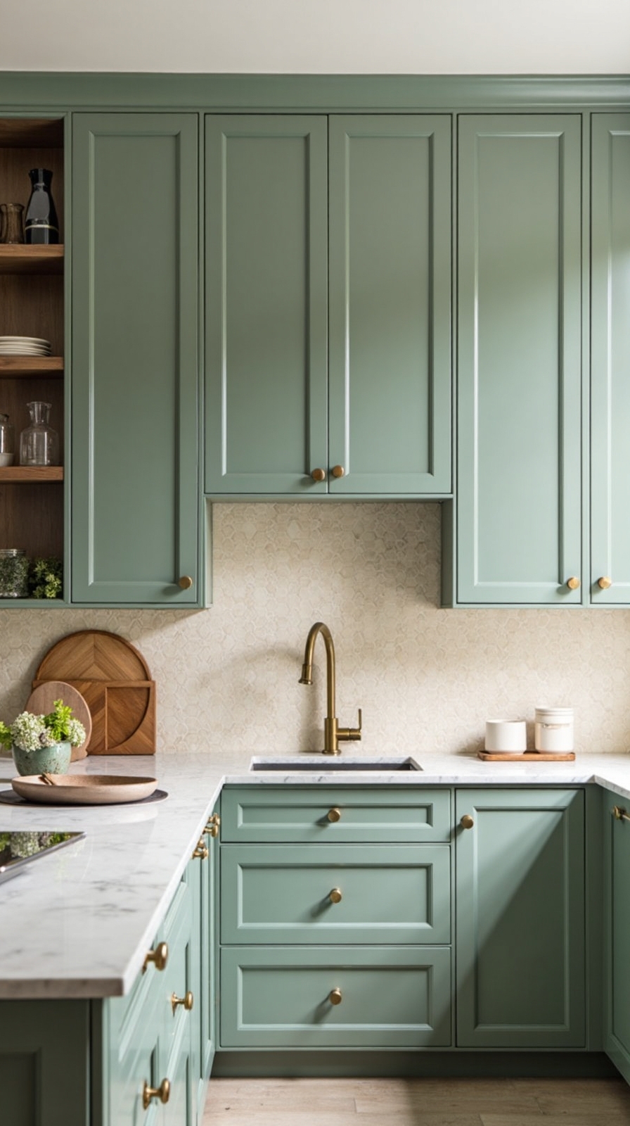 sophisticated geometric kitchen backsplash design