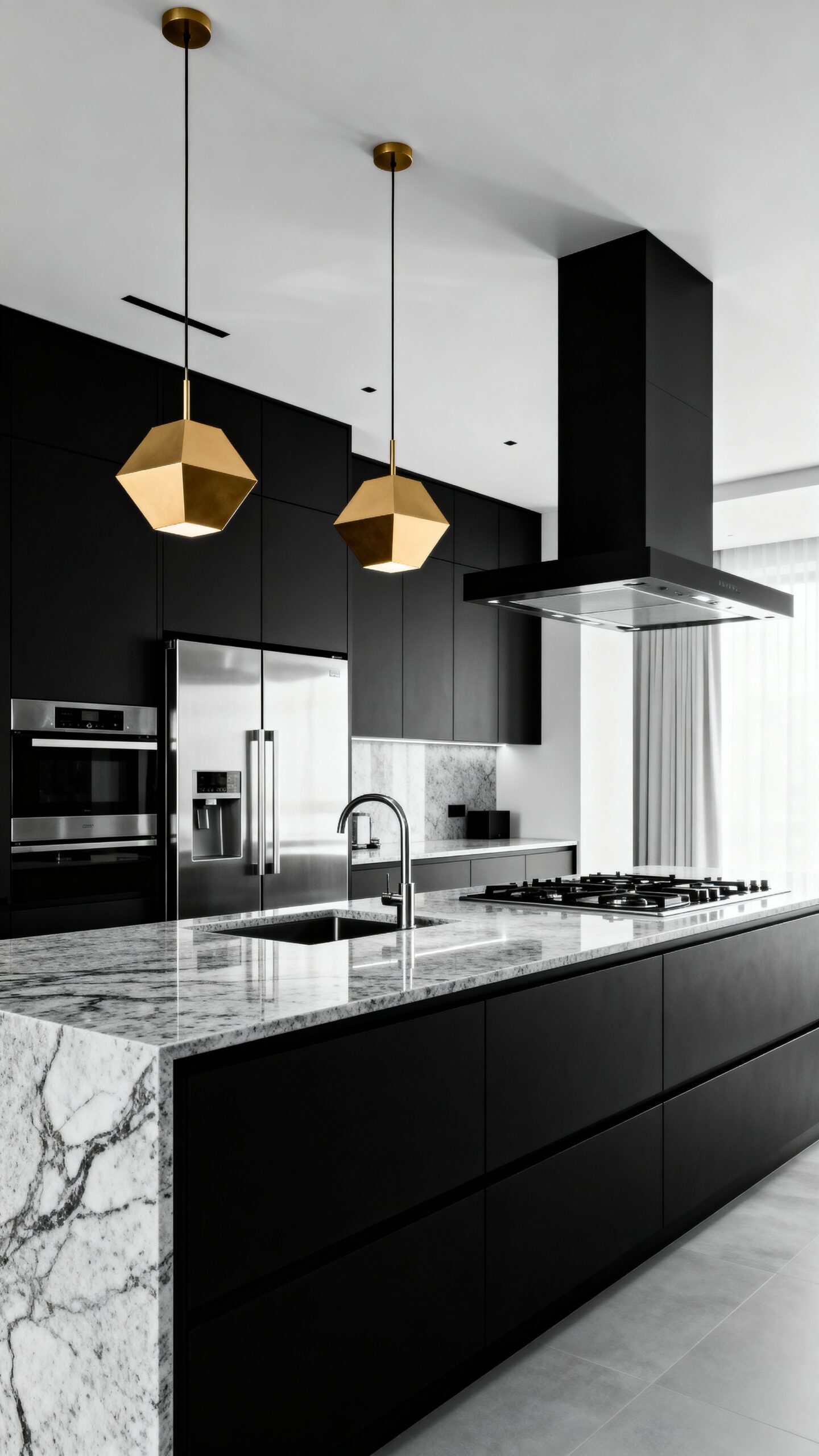 sophisticated industrial kitchen design combination