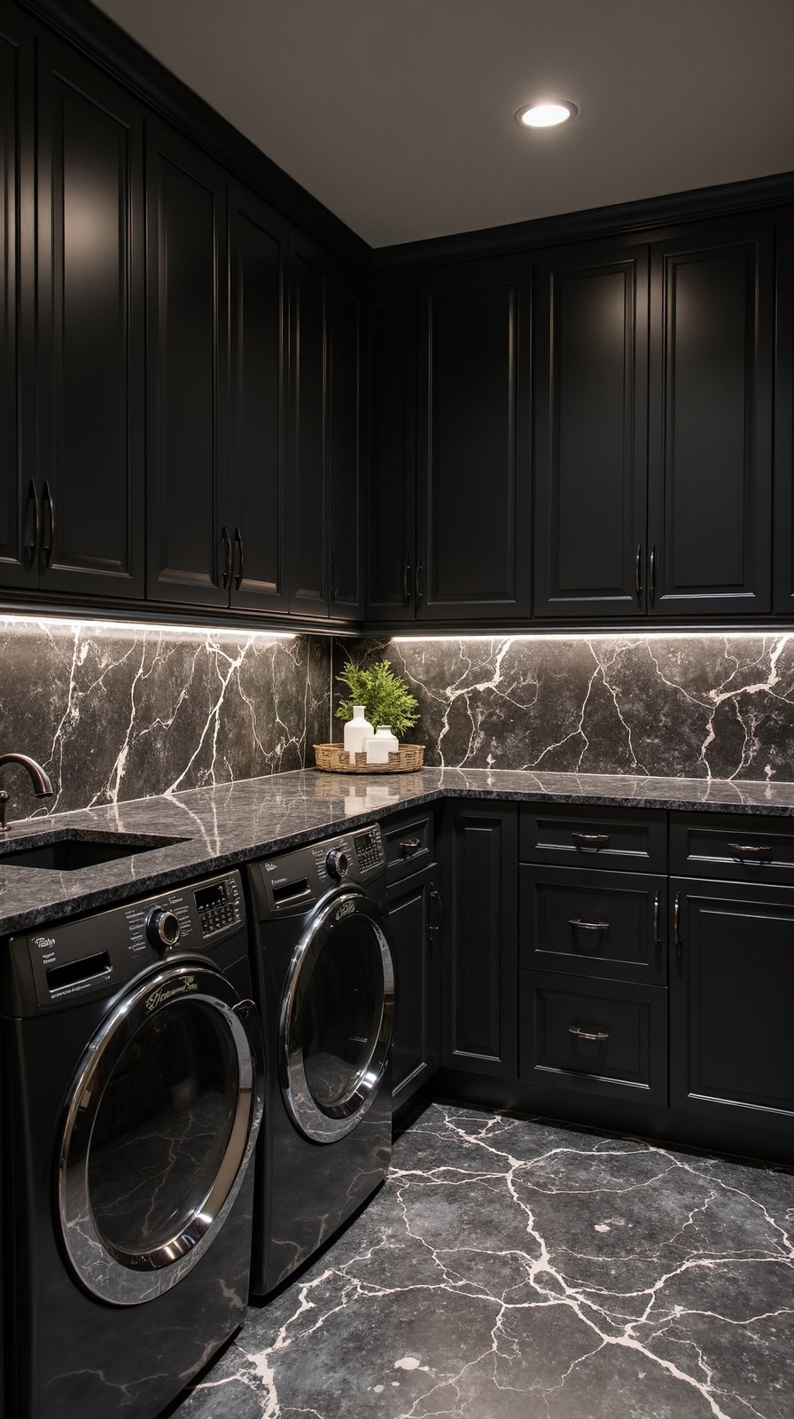 sophisticated luxurious laundry room transformation